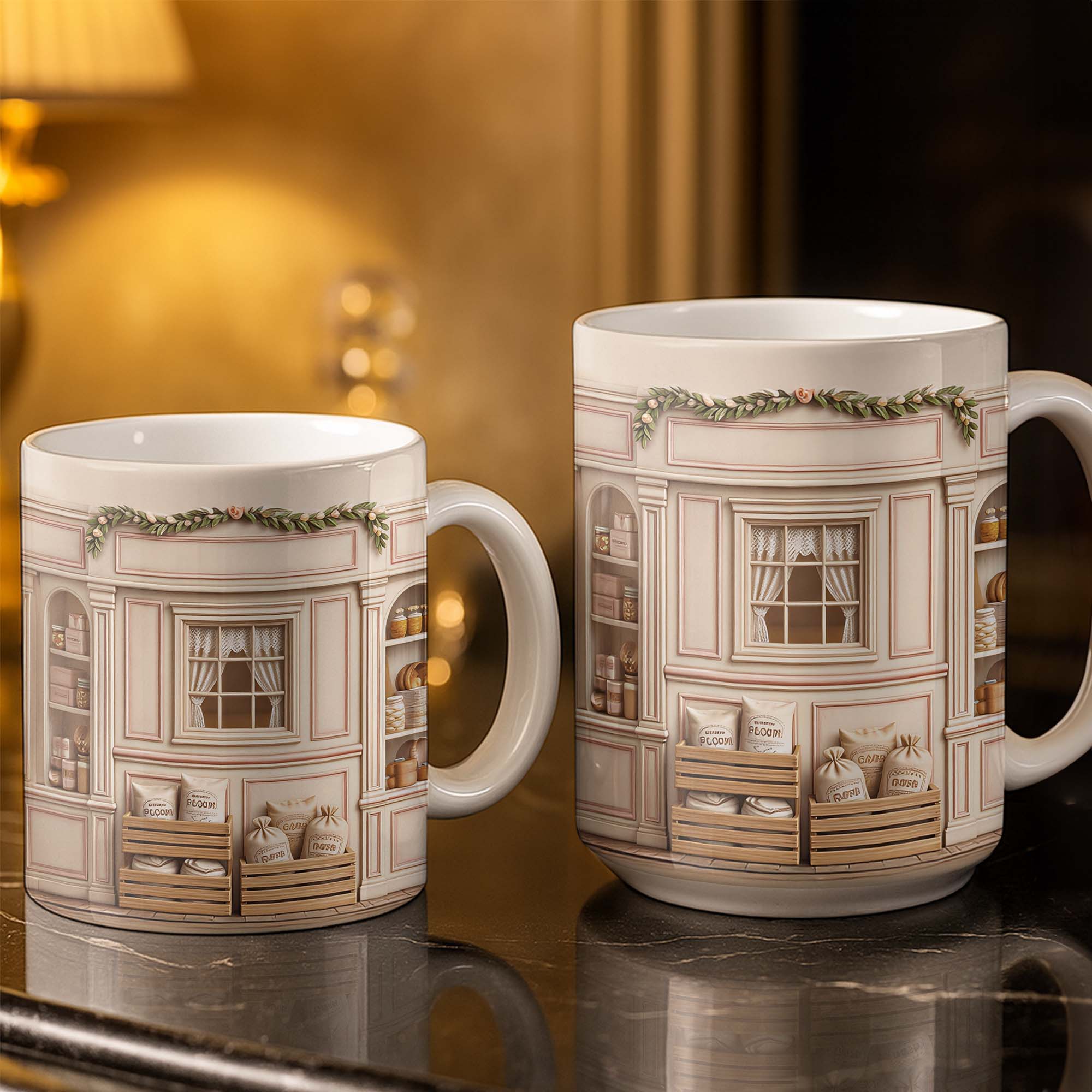 [Flash Deals] BojjiArtist Personalized Miniature Bakery 3D Effect Coffee Mug – Custom Name Pastry Shop Gift, Whimsical Dollhouse Bakery Illustration Cup, Home Baker Appreciation Present 4