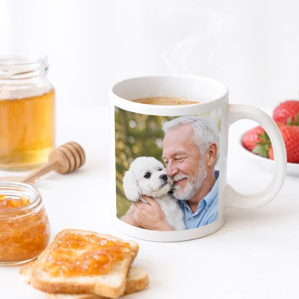 [Flash Deals] BojjiArtist Personalized Picture Mug, Custom Photo Collage Coffee Cup, Unique Gift For Family Grandma Grandpa, Durable Ceramic Tea Mug, Birthday Gift For Her, 2