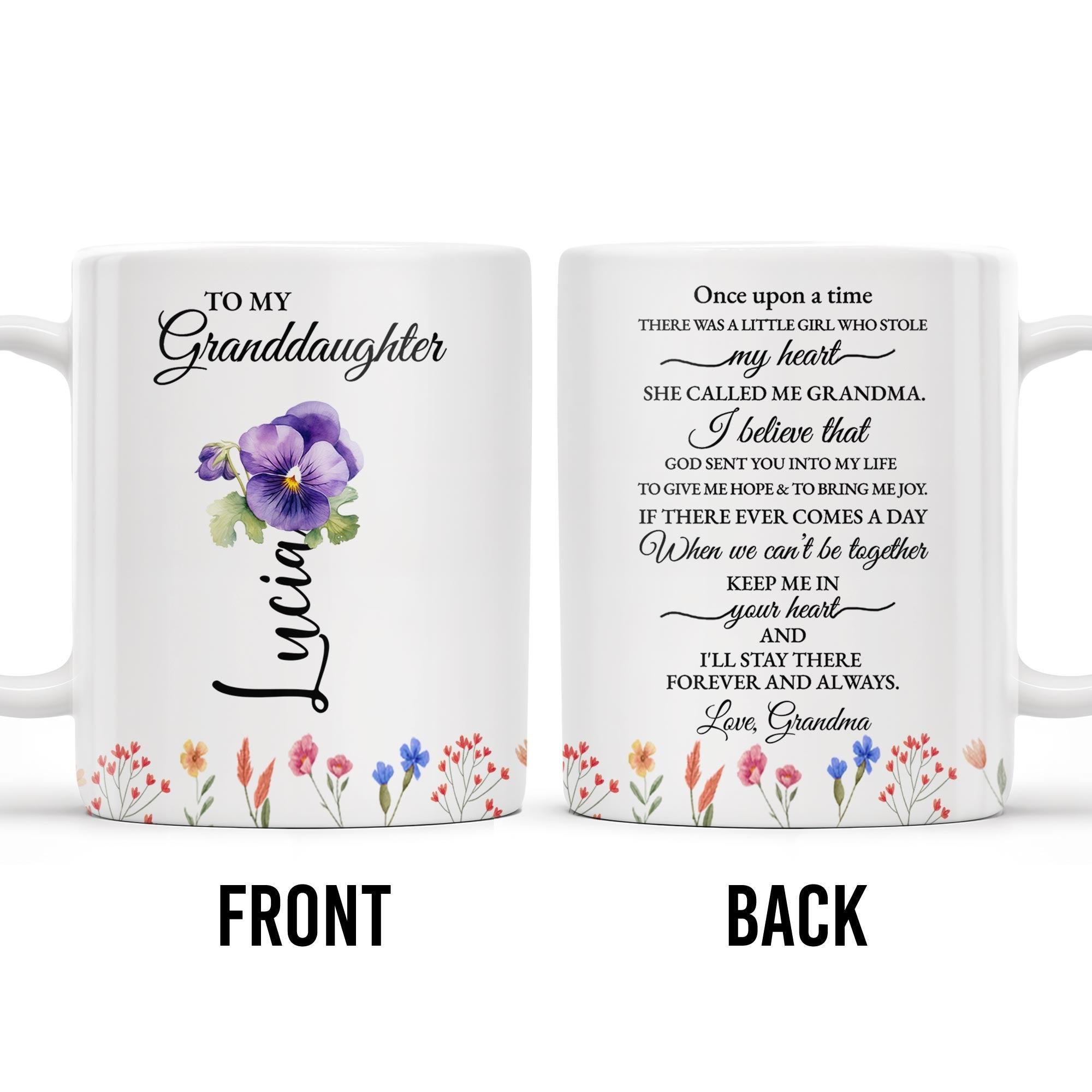 Personalized Granddaughter Floral Coffee Mug, Custom Name To My Granddaughter Gift, Sentimental Grandma to Granddaughter Mug, Birth Month Flower Ceramic Cup 4