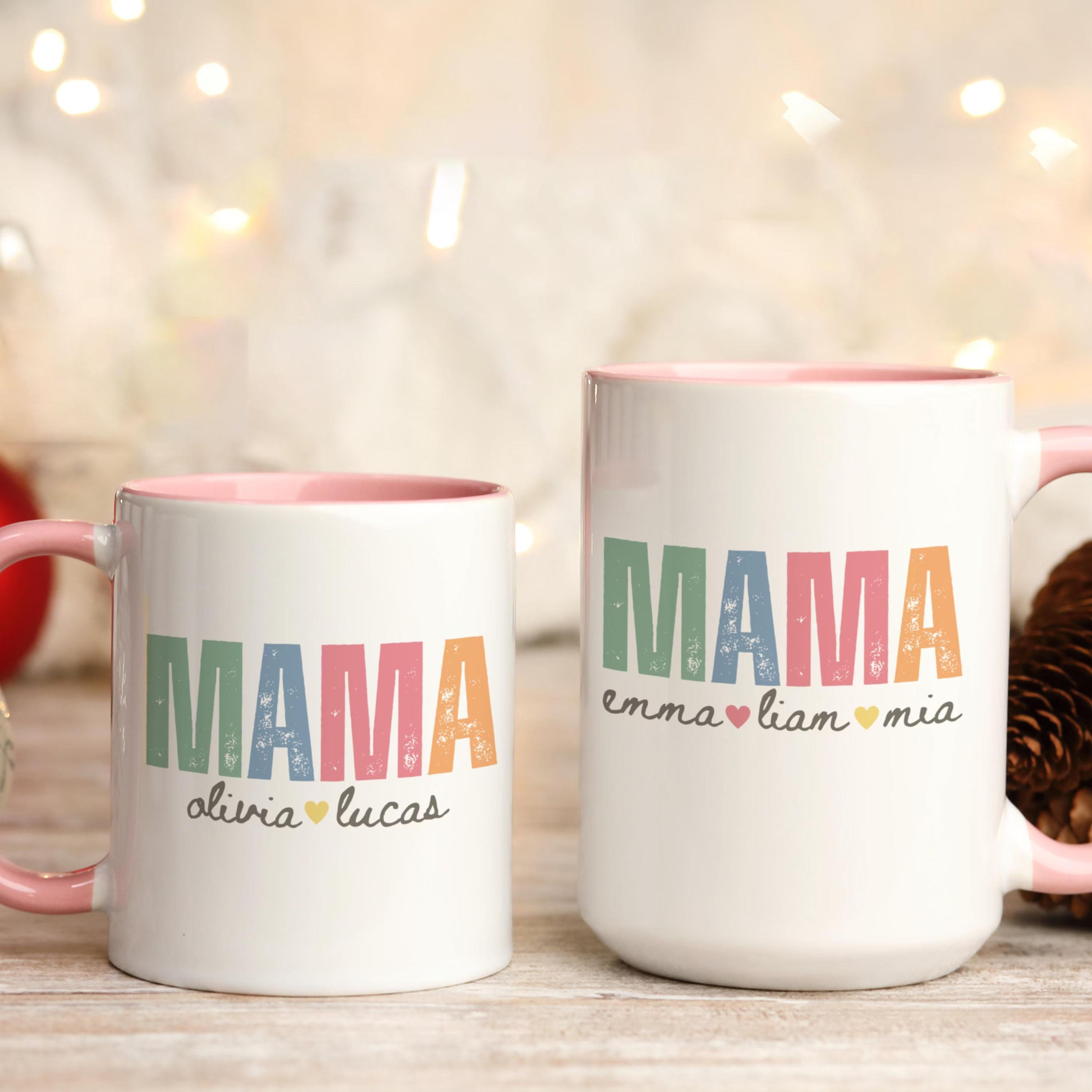 [Flash Deal] BojjiArtist Custom Mama Mug with Kids Names – Personalized Mother’s Day Coffee Cup, Aesthetic Colorful Grandma Ceramic Mug, Whimsical Nana Gigi Gift, Trendy Pastel Motherhood Drinkware 4