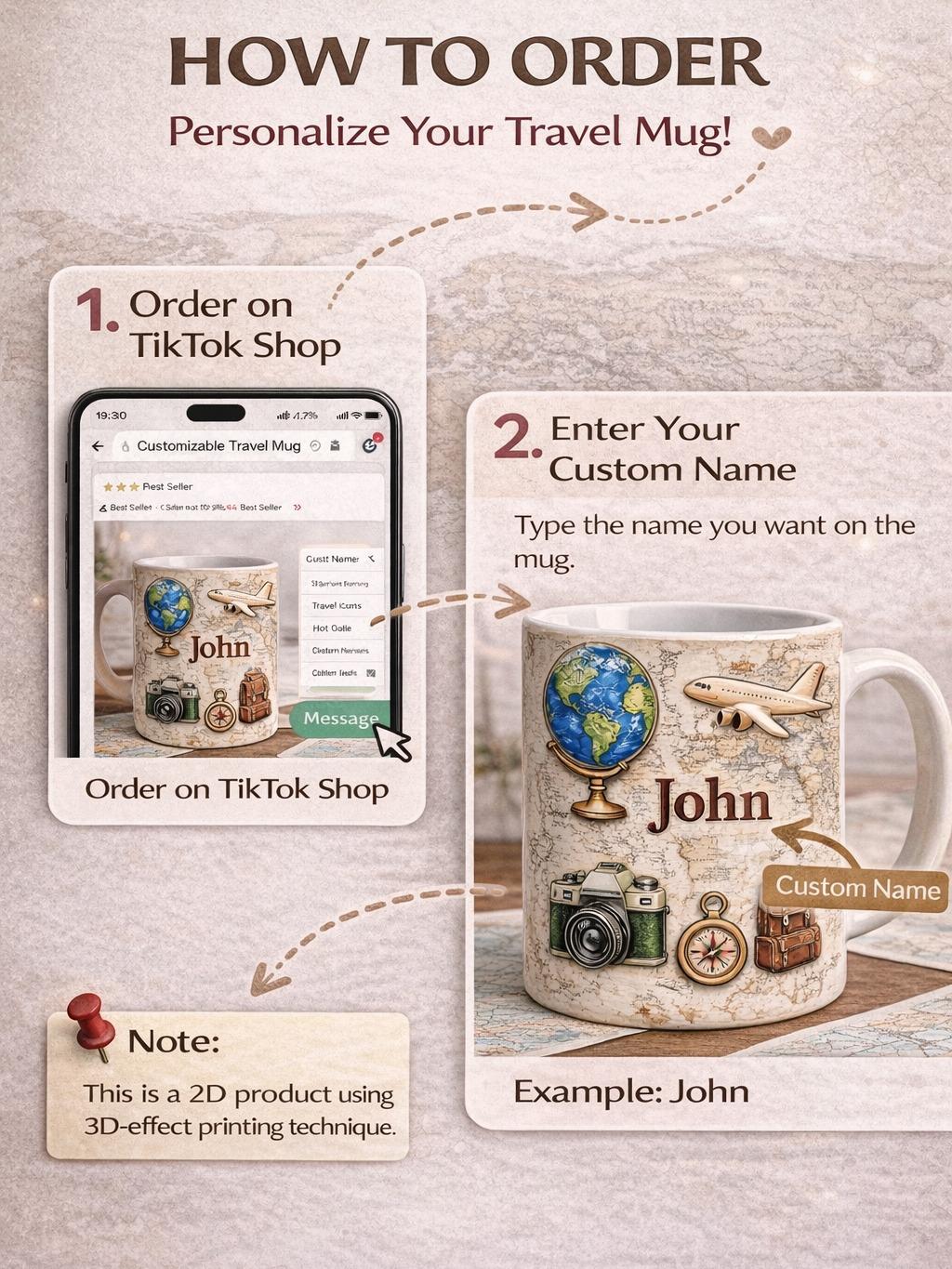 Personalized World Map Adventure Mug, Custom Name Travel Coffee Cup, Vintage Map Aesthetic Mug, Wanderlust Gift for Him, Retro Camera & Globe Travelcore Drinkware, Explorer Themed Office Mug, Personalized Graduation Gift 4