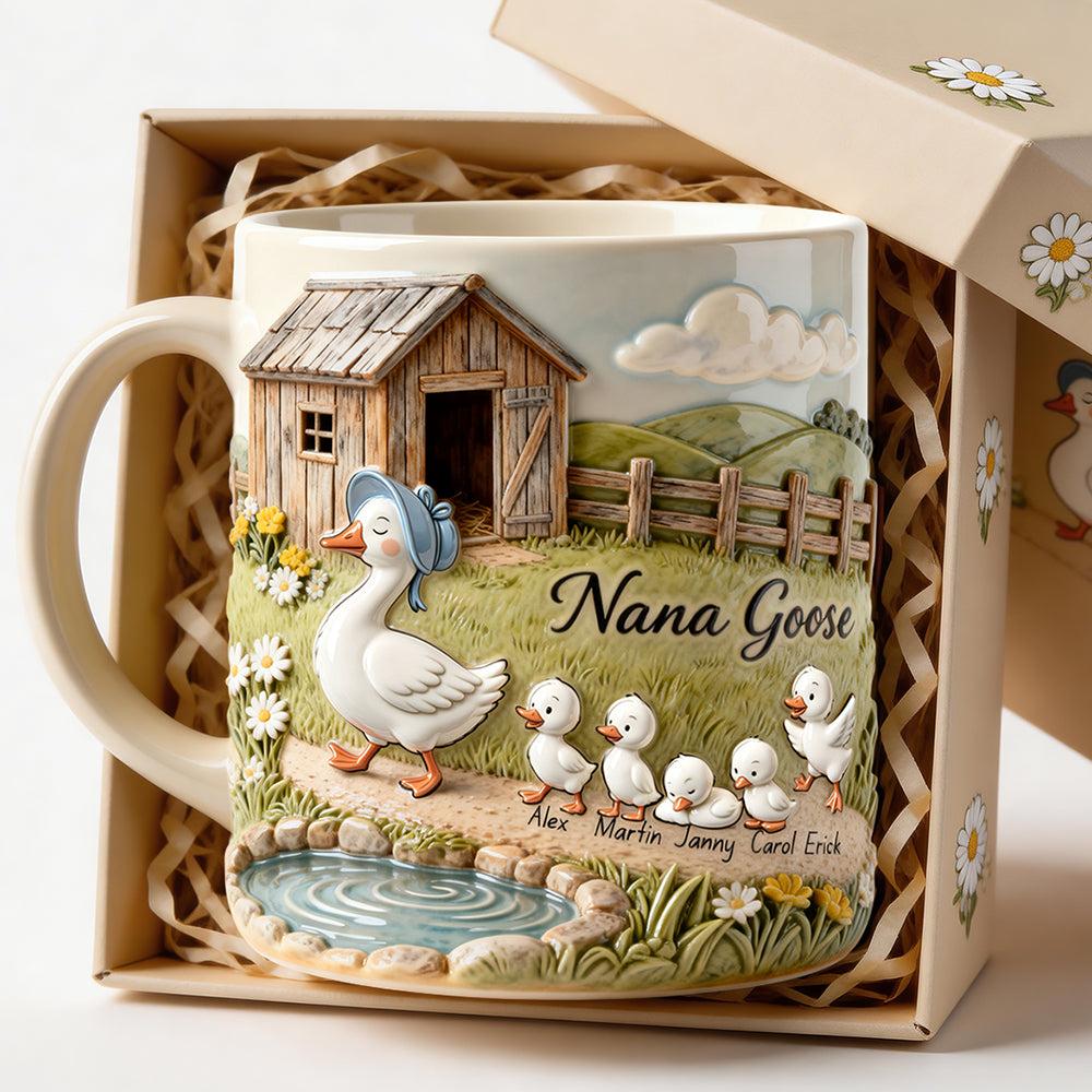 Personalized Flamingo Mama Mug, Custom Name Coffee Cup, Mother's Day Gift, Life Is Better With My Flock, 3D Inflated Effect Print 2D Mug, Unique Tropical Gift 2