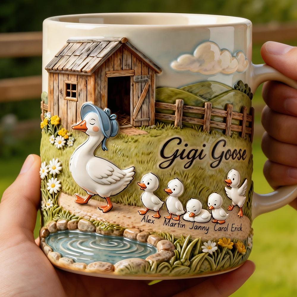 Personalized Flamingo Mama Mug, Custom Name Coffee Cup, Mother's Day Gift, Life Is Better With My Flock, 3D Inflated Effect Print 2D Mug, Unique Tropical Gift