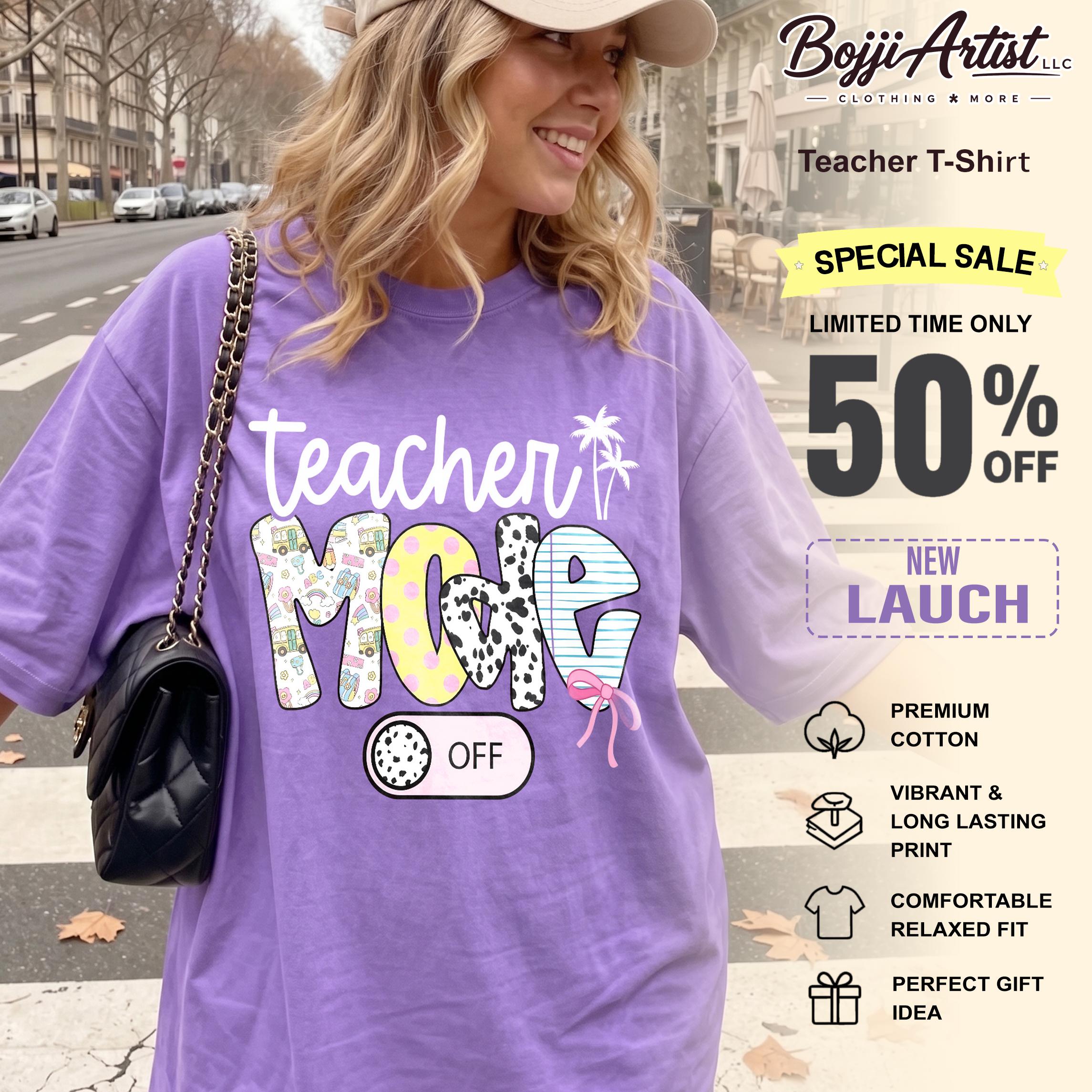 Women's Ribbed Cotton Fabric T-Shirt - Loose, Breathable, Oversized, Graphic, Pepper Dark Gray, Cow Print Bow, Streetwear, Casual, Matching Wrap, Teacher Mode Off, Preppy Coquette Vintage Washed Aesthetic, End of School Year Gift 2