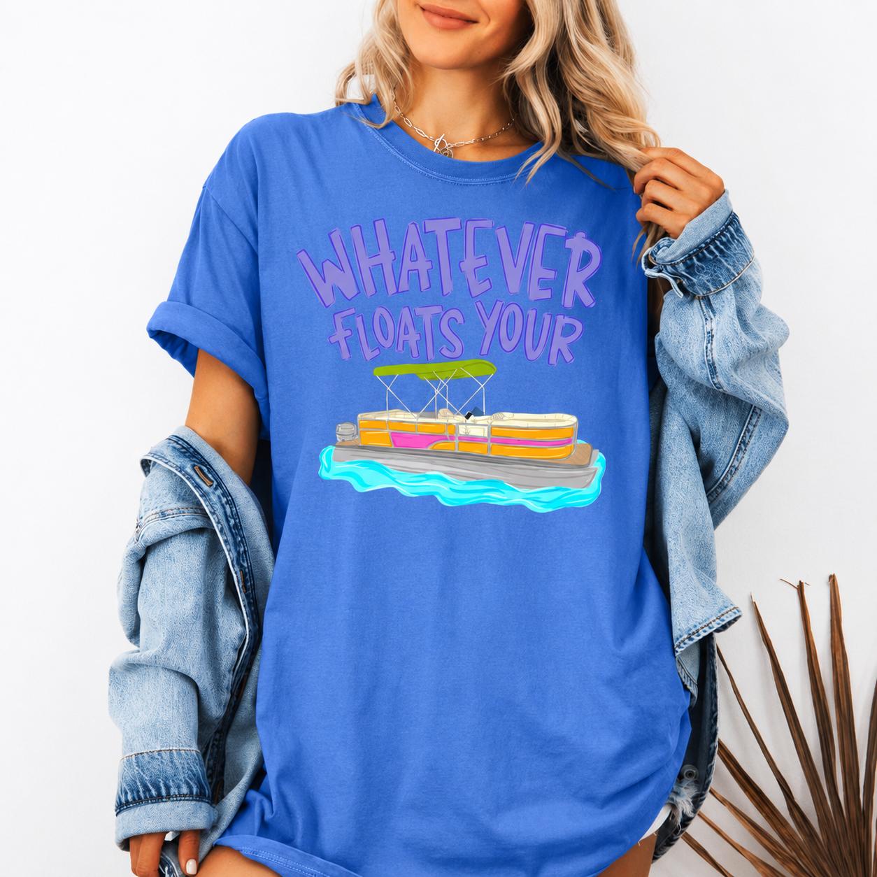 Whatever Floats Your Boat Shirt Funny Pontoon Boat Graphic Tee Lake Life Summer Vacation T Shirt Boating Lover Gift For Women 2