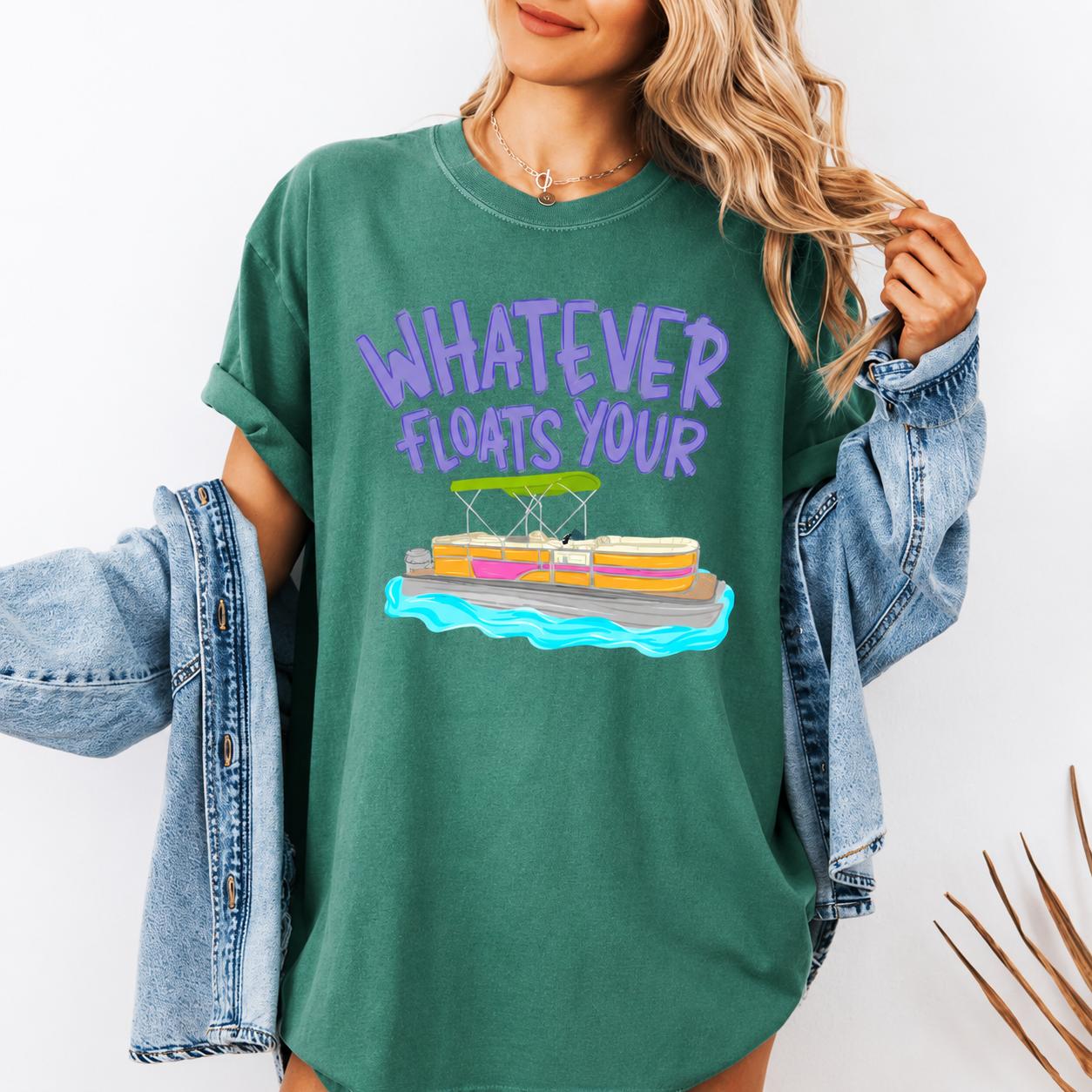Whatever Floats Your Boat Shirt Funny Pontoon Boat Graphic Tee Lake Life Summer Vacation T Shirt Boating Lover Gift For Women 4