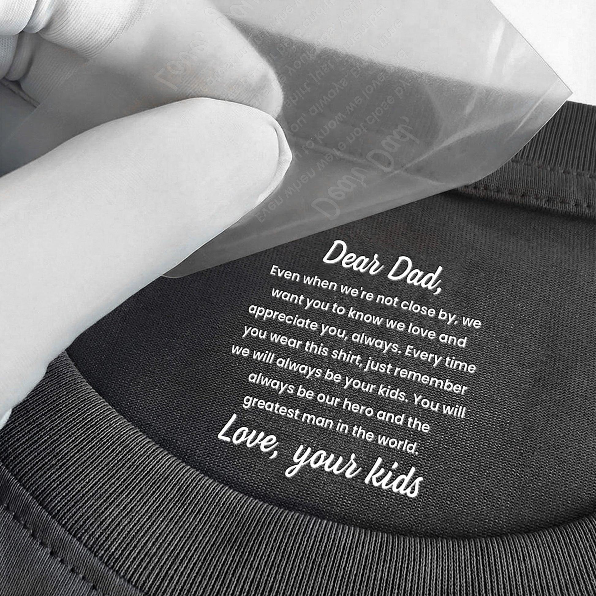 Custom Ultrasound Keepsake Inside Neck Print T-Shirt, Father's Day Gift For New Dad, Pregnancy Announcement Tee, Baby Bump Message 3