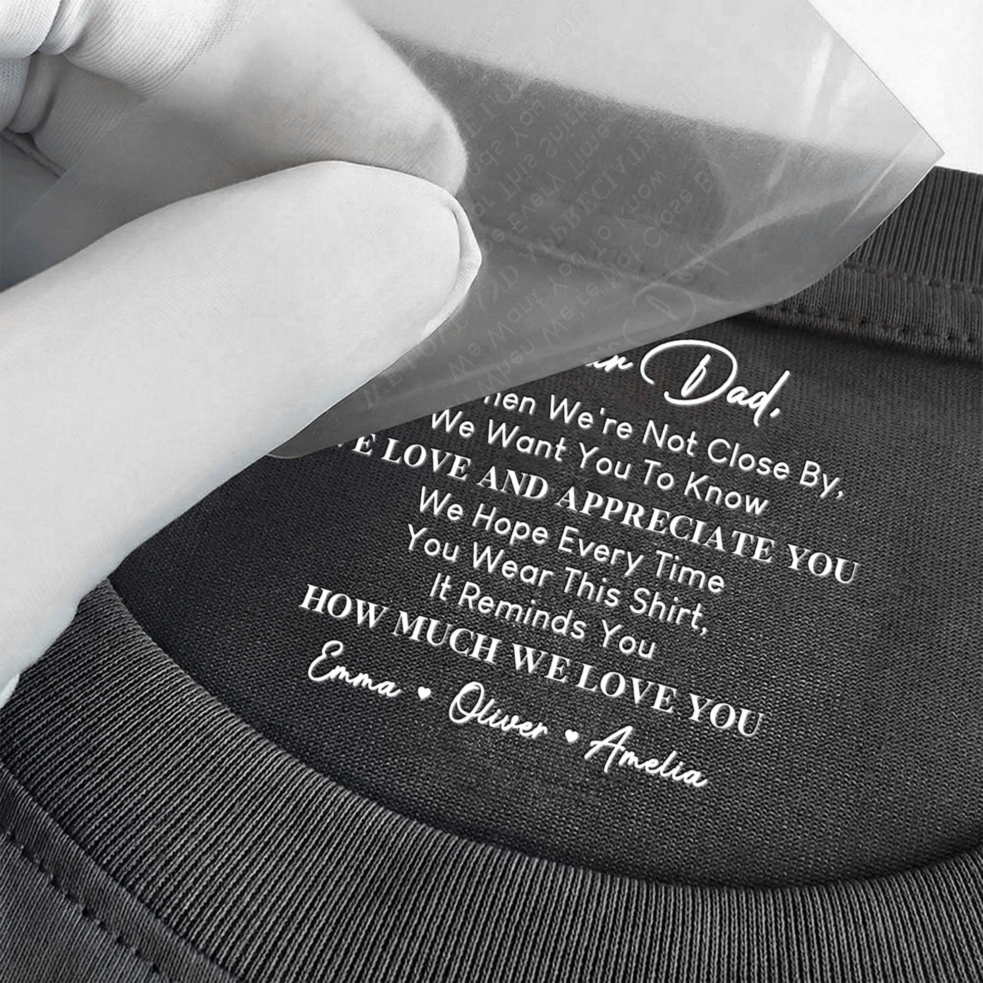 Custom Ultrasound Keepsake Inside Neck Print T-Shirt, Father's Day Gift For New Dad, Pregnancy Announcement Tee, Baby Bump Message 2