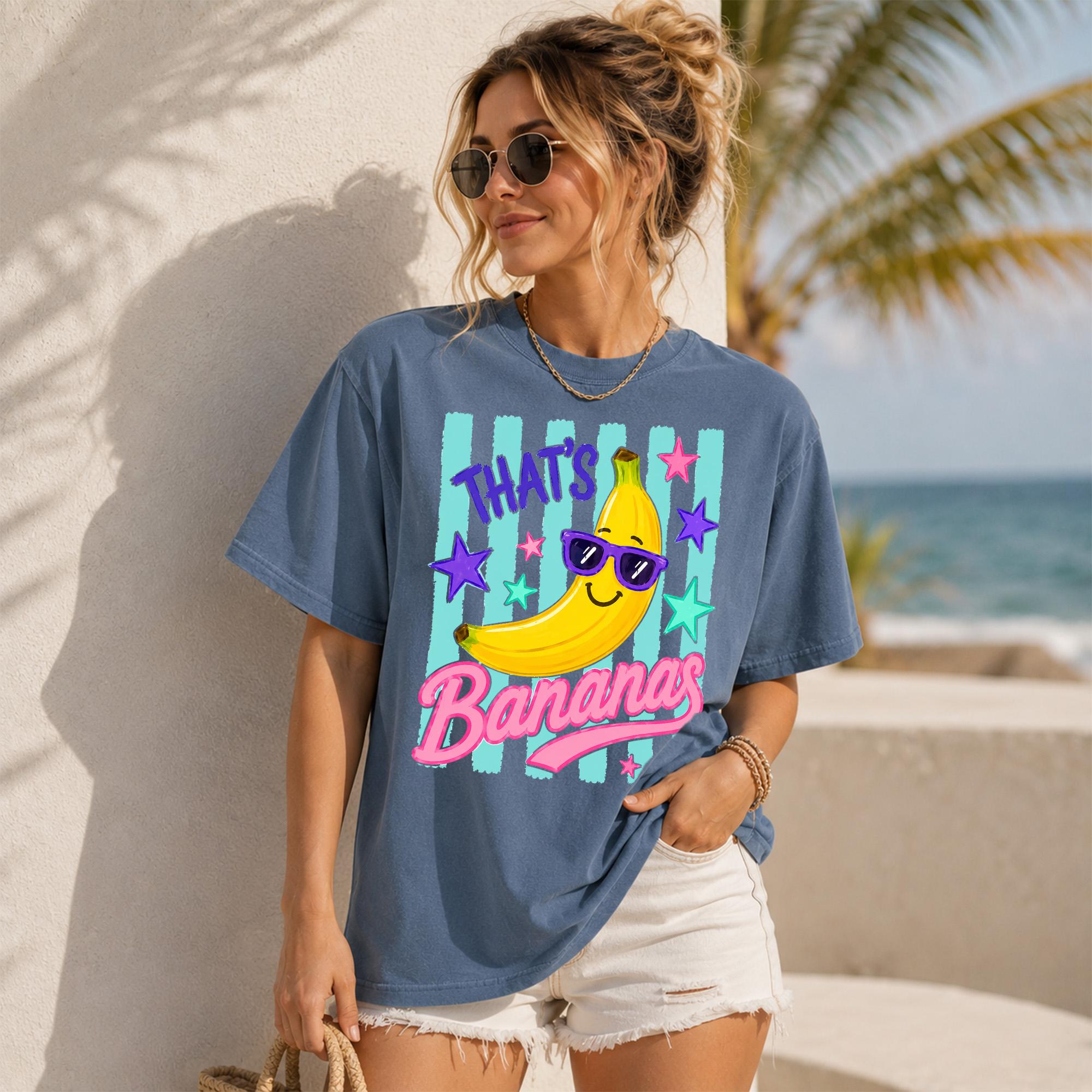 That's Bananas T-Shirt Summer Vacation Cute Fruit Graphic Funny Sunglasses Banana Shirt Tropical Beach Travel Matching Party Outfits 3