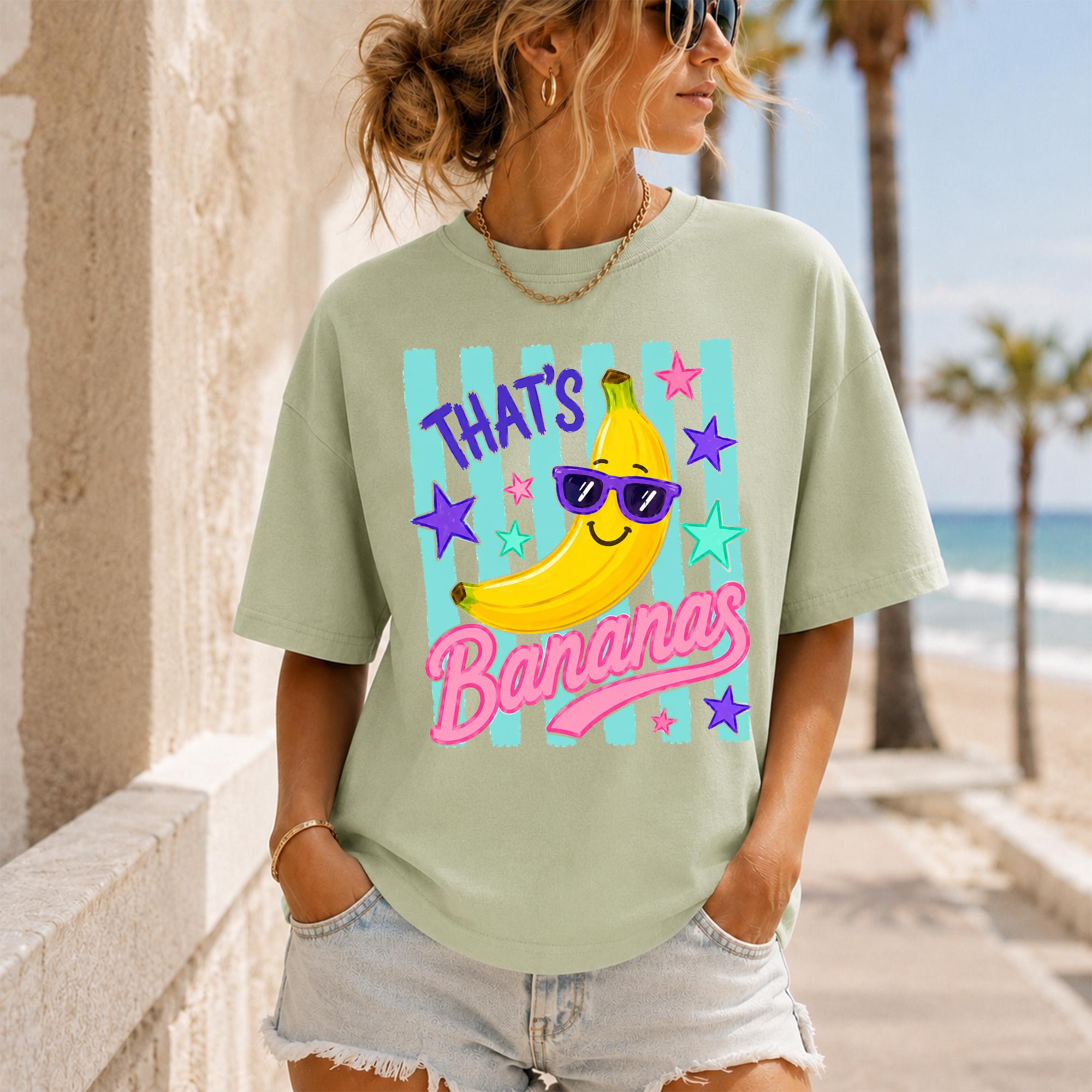 That's Bananas T-Shirt Summer Vacation Cute Fruit Graphic Funny Sunglasses Banana Shirt Tropical Beach Travel Matching Party Outfits 4