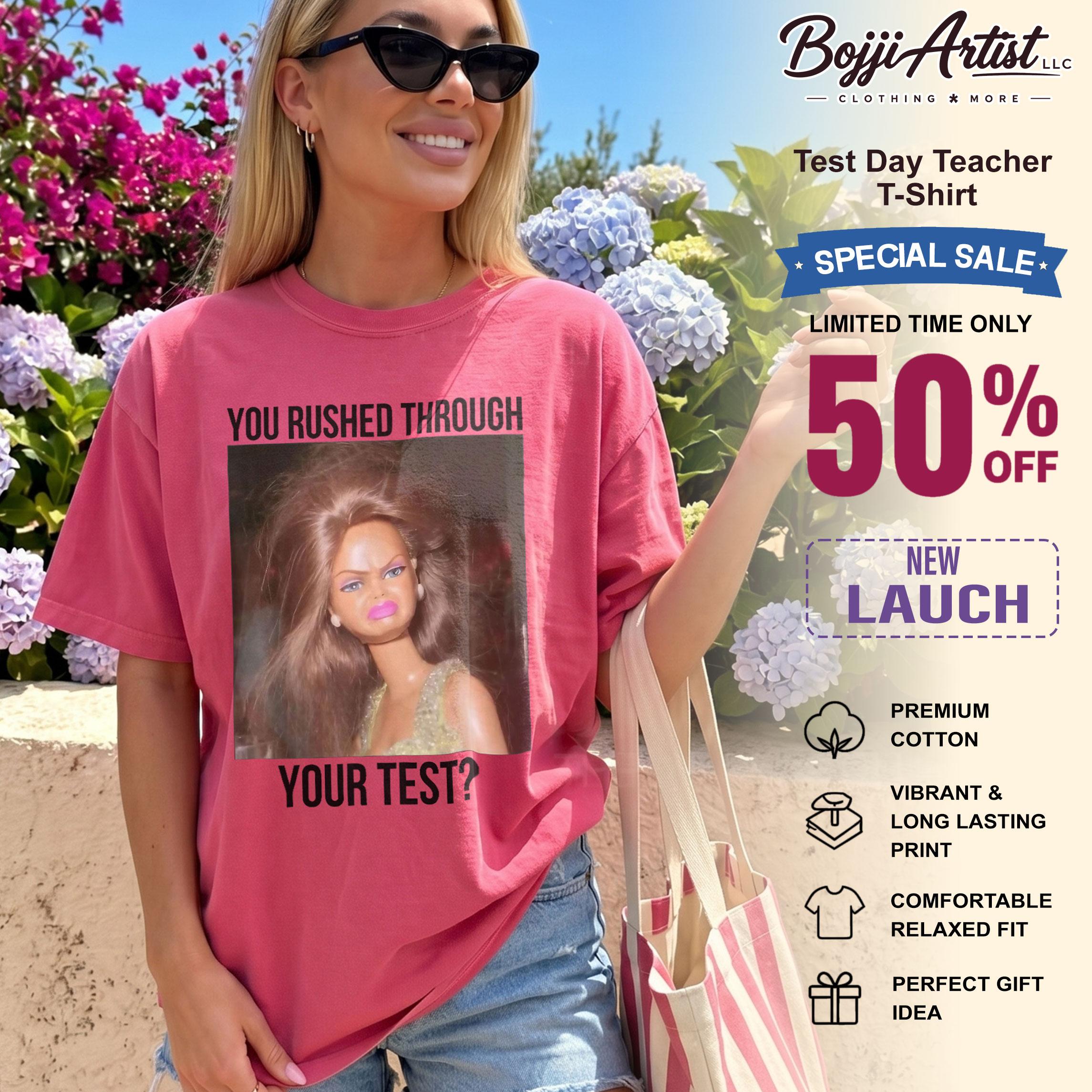 You Rushed Through Your Test Funny Meme Graphic T-Shirt For Women Testing Day Teacher Tee Y2K Aesthetic Sarcastic Gen Z Humor Pastel Yellow Cotton Blend Relatable School Humor Disheveled Doll Vintage Style Short Sleeve Casual Streetwear Tee 2
