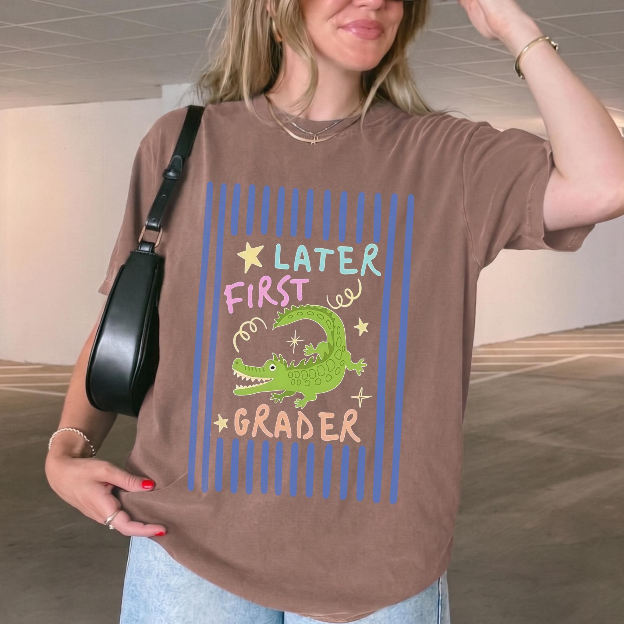 BojjiArtist Later First Grader Last Day of School Teacher Shirt, See You Later Alligator Tee, End of Year Teacher Shirt, Summer Teacher Top, Gift for Teacher 3