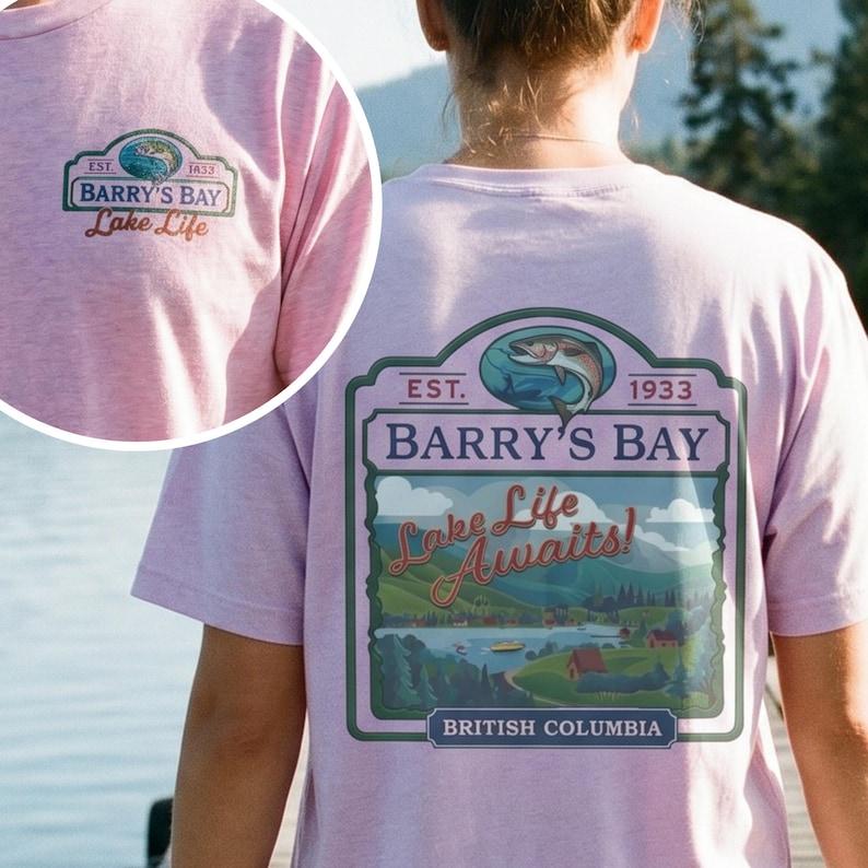 Vintage Barry's Bay Lake Life Awaits Graphic T-Shirt For Women Retro Outdoorsy Fishing Aesthetic Cotton Tee Preppy Summer Vacation Cabin Trip Granola Girl Casual Oversized Top Campcore Apparel 3