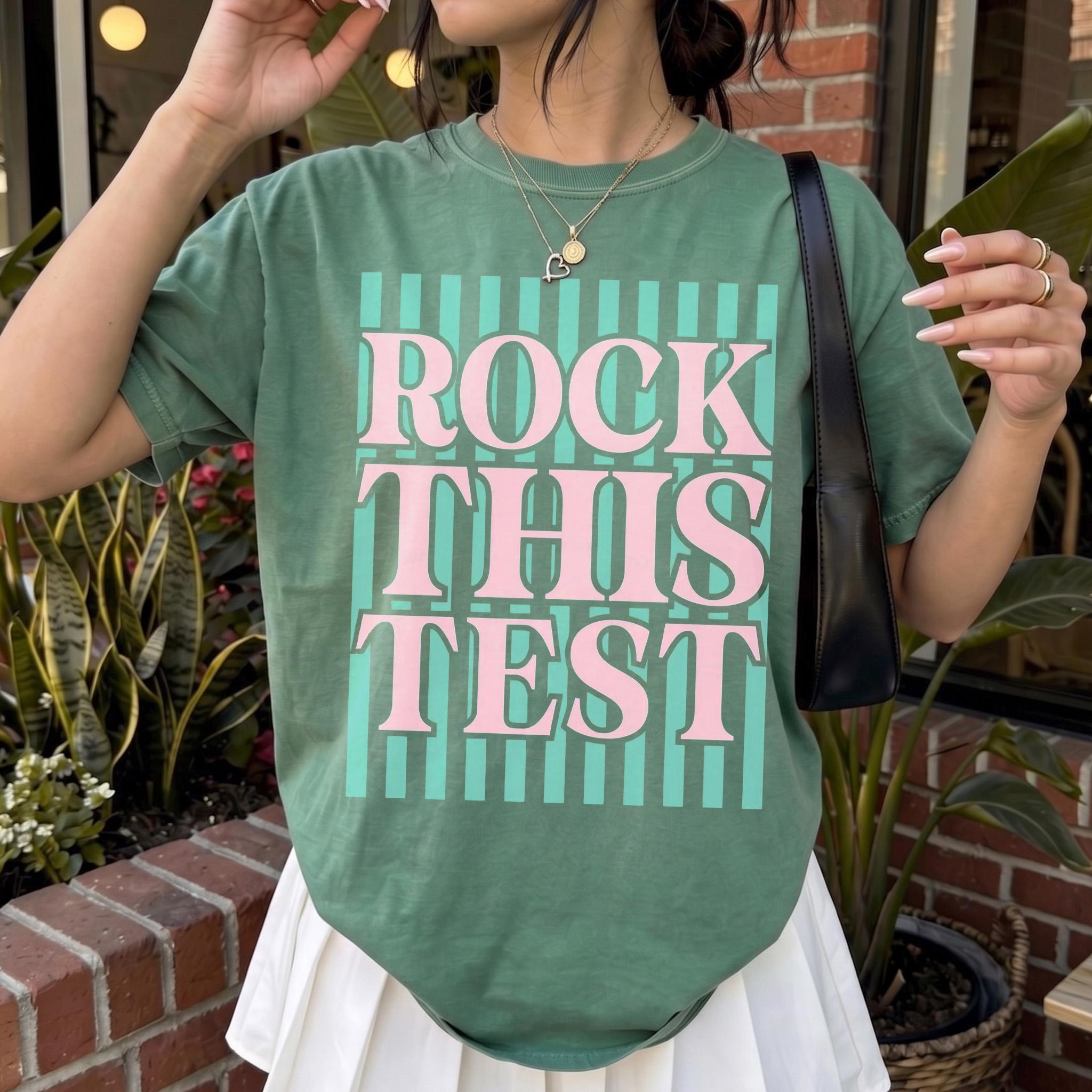 Women's Premium Cotton Ribbed Vintage Shortsleeve Apparel - "You Got This" Motivational Quote, Preppy Green, Relaxed Fit, Kangaroo Pocket Fabric, Matching Wrap Piece, Perfect Teacher Gift 2