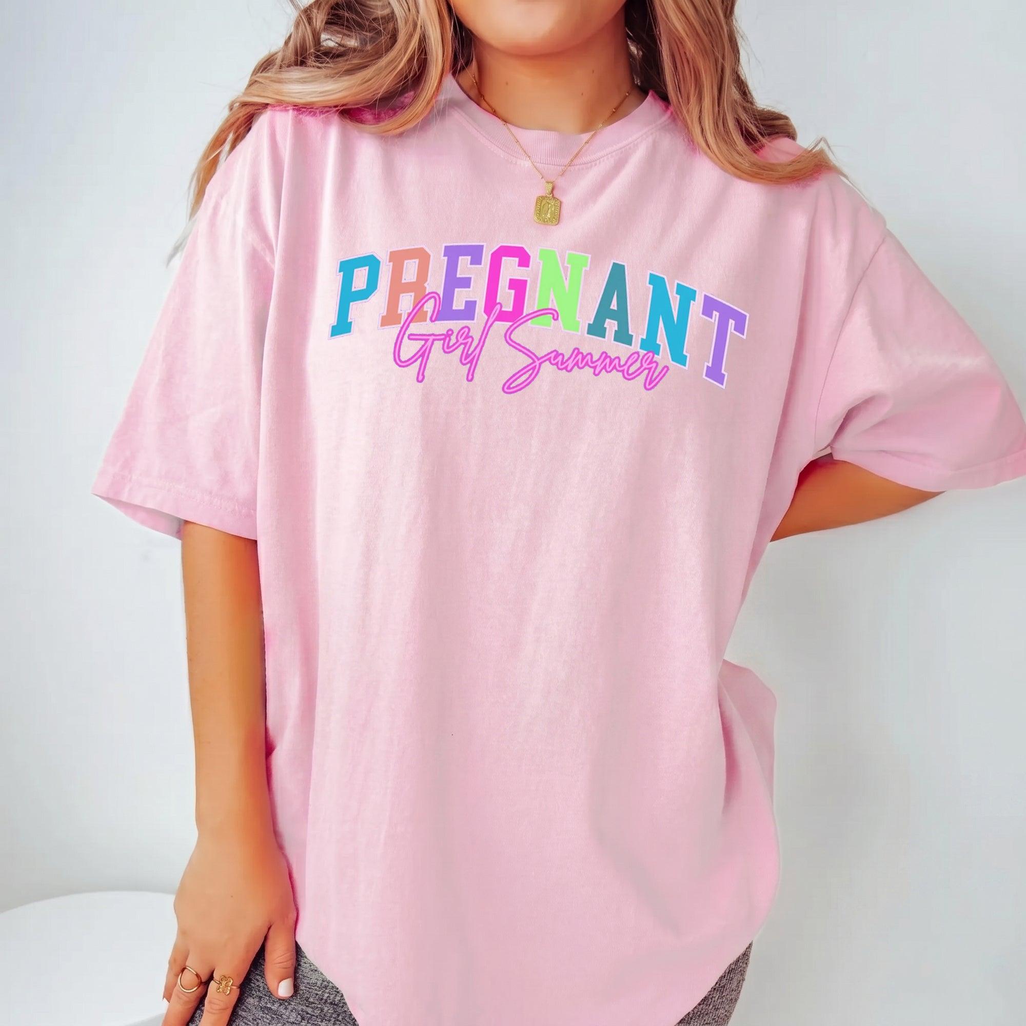 Pregnant Girl Summer Shirt Graphic Tee For First Time Mom Preppy Retro Y2K Style Purple Cotton Blend Top Pregnant Wife Gift Baby Announcement Apparel Mothers Day Present Cute Maternity Casual Loose Fit Summer Clothes 4