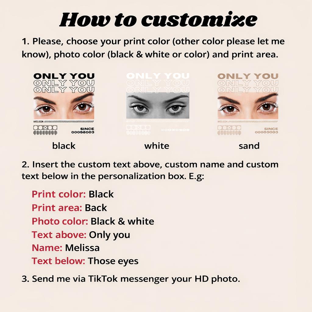 Custom Photo T-Shirt, Personalized Streetwear Graphic Tee, Custom Eyes Picture Shirt, Custom Name And Date Apparel, Oversized Boyfriend Fit Top, Trendy Couple Gift Idea 3