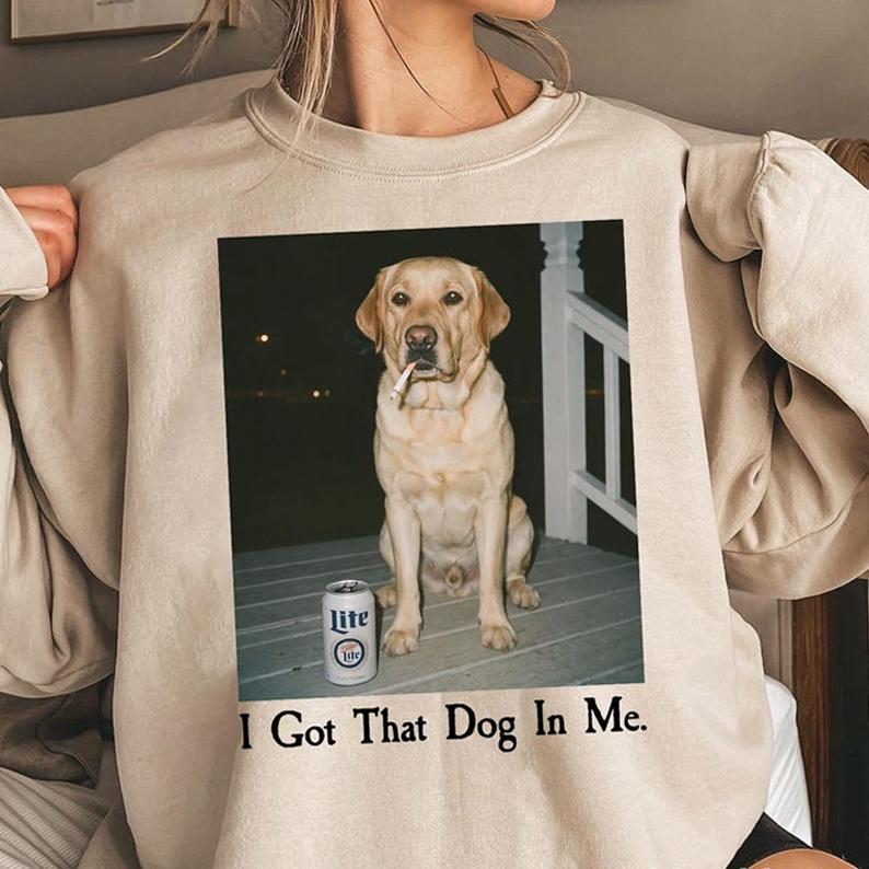 Custom Photo Dog Meme T-shirt, I Got That Dog In Me Quote, Personalized Pet Portrait Graphic Tee, Vintage Washed Oversized Top, Retro Distressed Apparel 4