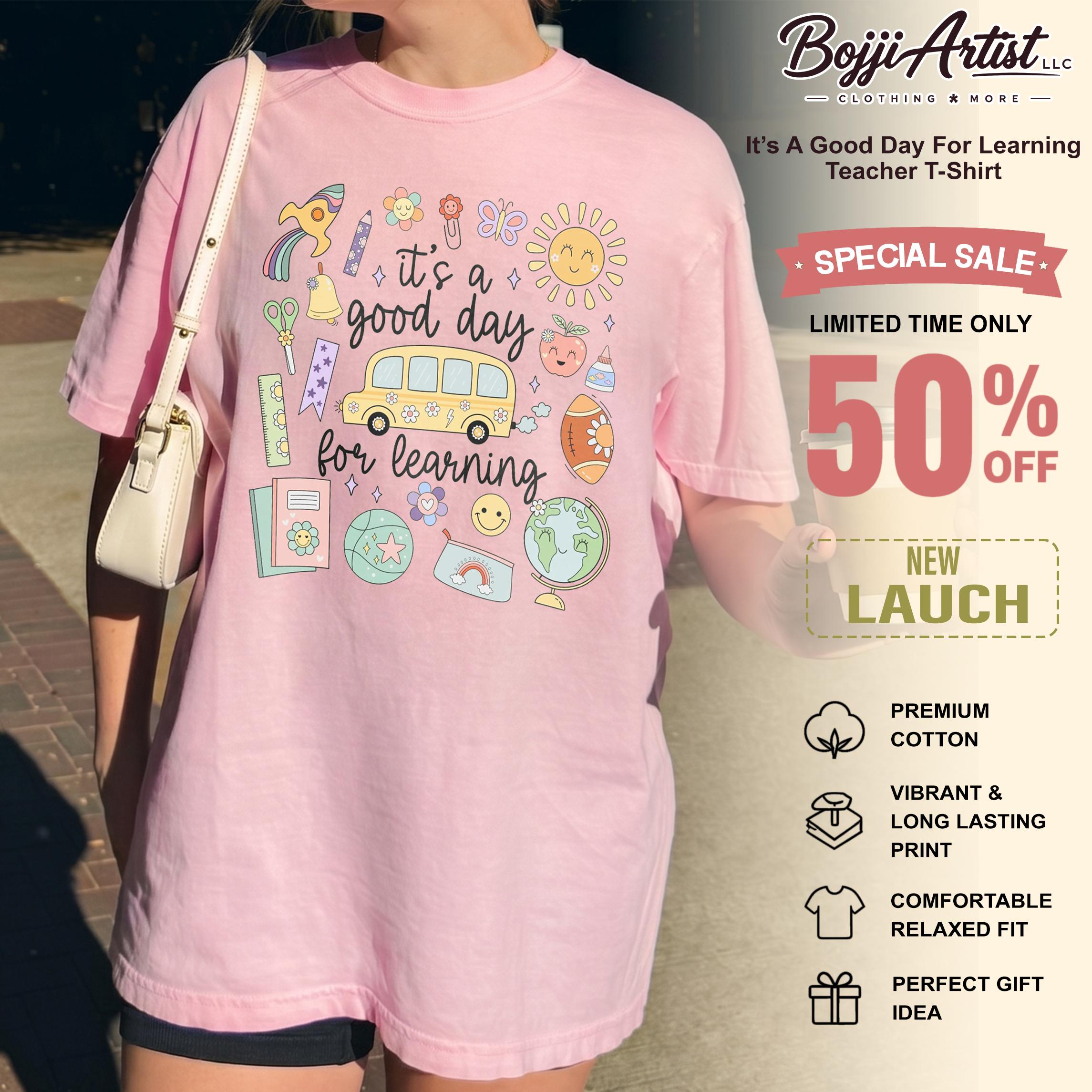 Women's Soft Breathable Ribbed Cotton Blend Short-Sleeve Graphic T-Shirt - Fabric Streetwear Top for Educators, Preppy Retro Cute School Bus Doodle 1-Piece Matching Classroom/First Day Outfits 2