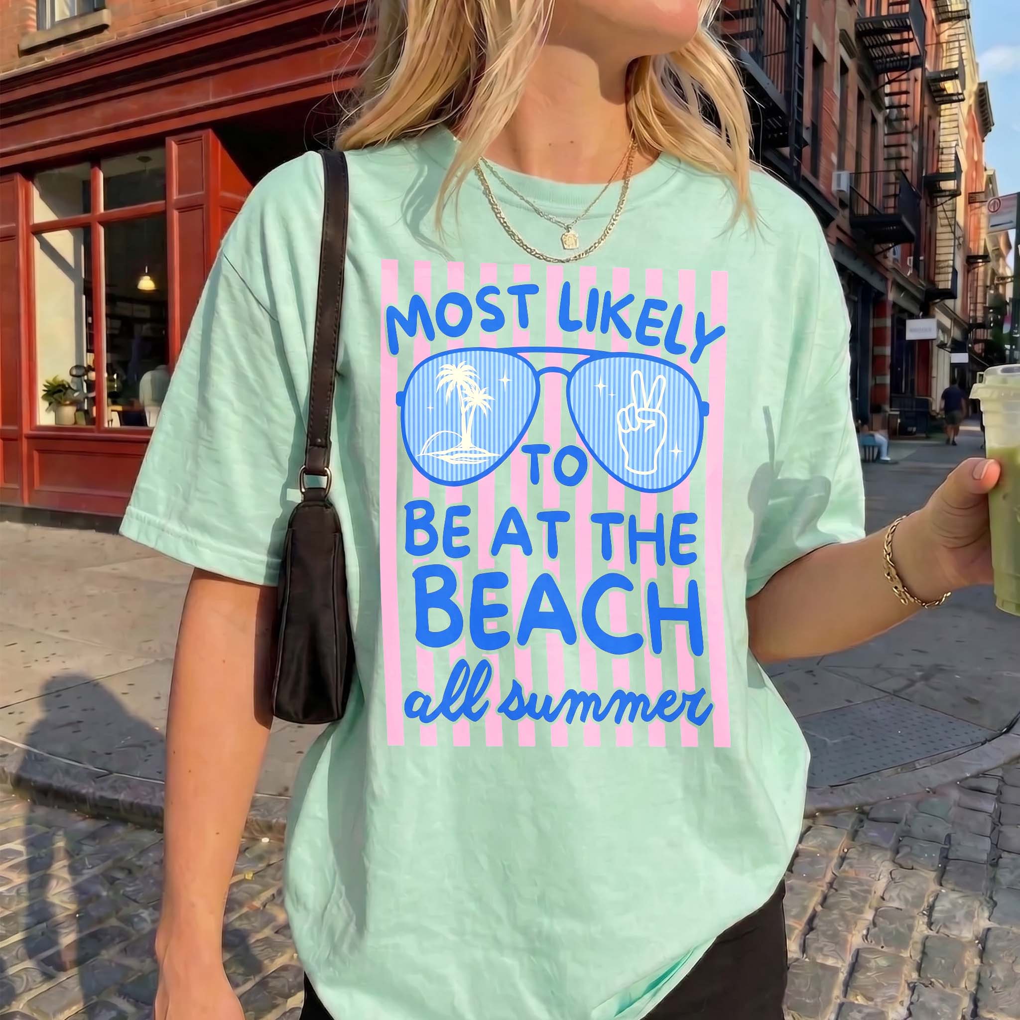 Most Likely To Be At The Ballpark All Summer Graphic T-Shirt Last Day of School Teacher Tee Preppy Retro Casual Light Yellow Cotton Tee Baseball Mom Summer Sports Fan Apparel Trendy Vacation Top Oversized Game Day Shirt Trendy Streetwear Top 4