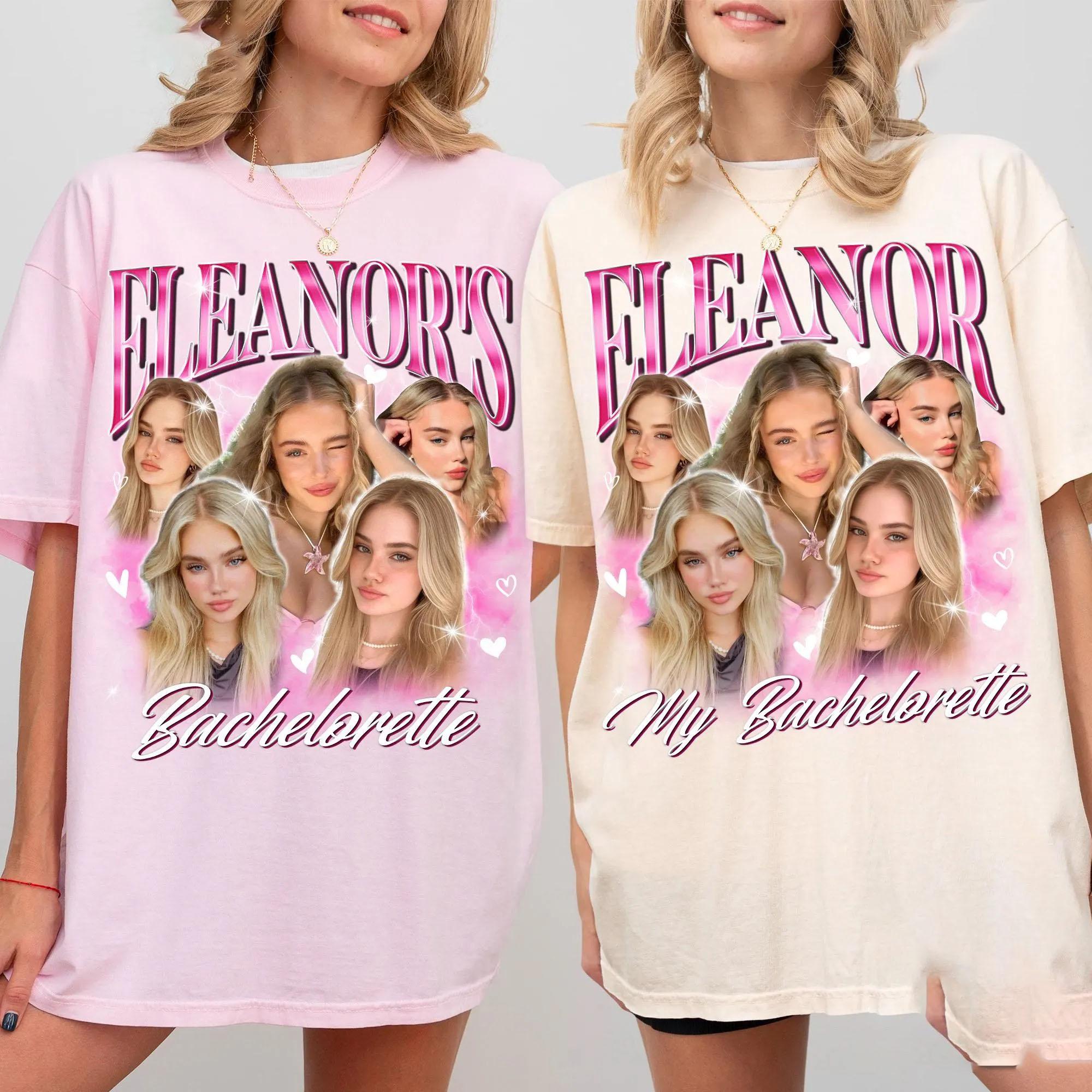 Custom Bachelorette Shirts Oversized Graphic Tee for Women Y2K 90s Vintage Bootleg Aesthetic Custom Bootleg Rap Tee with Bride And Bridemaids Face Photo Matching Shirt Bachelorette Party Gifts Graphic Team Bride Shirt 4