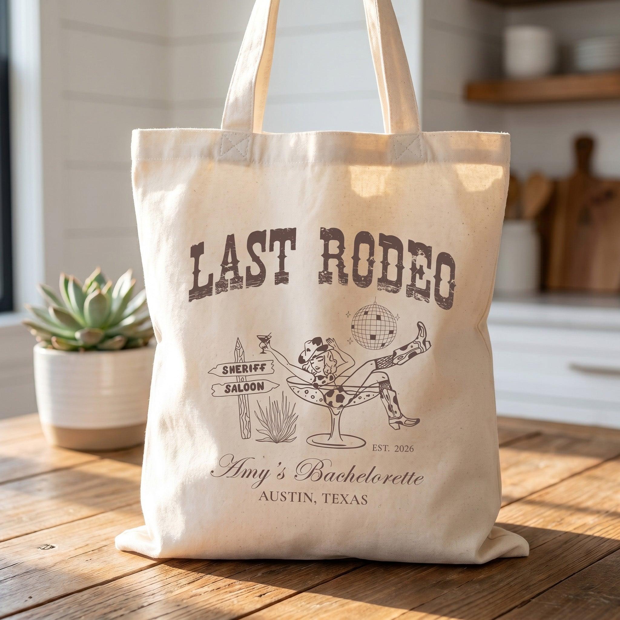 Coastal Cowgirl Bachelorette Canvas Tote Bag For Bridesmaids And Beach Bride Western Preppy Aesthetic Cream Blue Last Toast On The Coast Hangover Kit Gift Bag Custom Bridesmaid Favor Girls Trip Reusable Beach Tote (Copy) 3