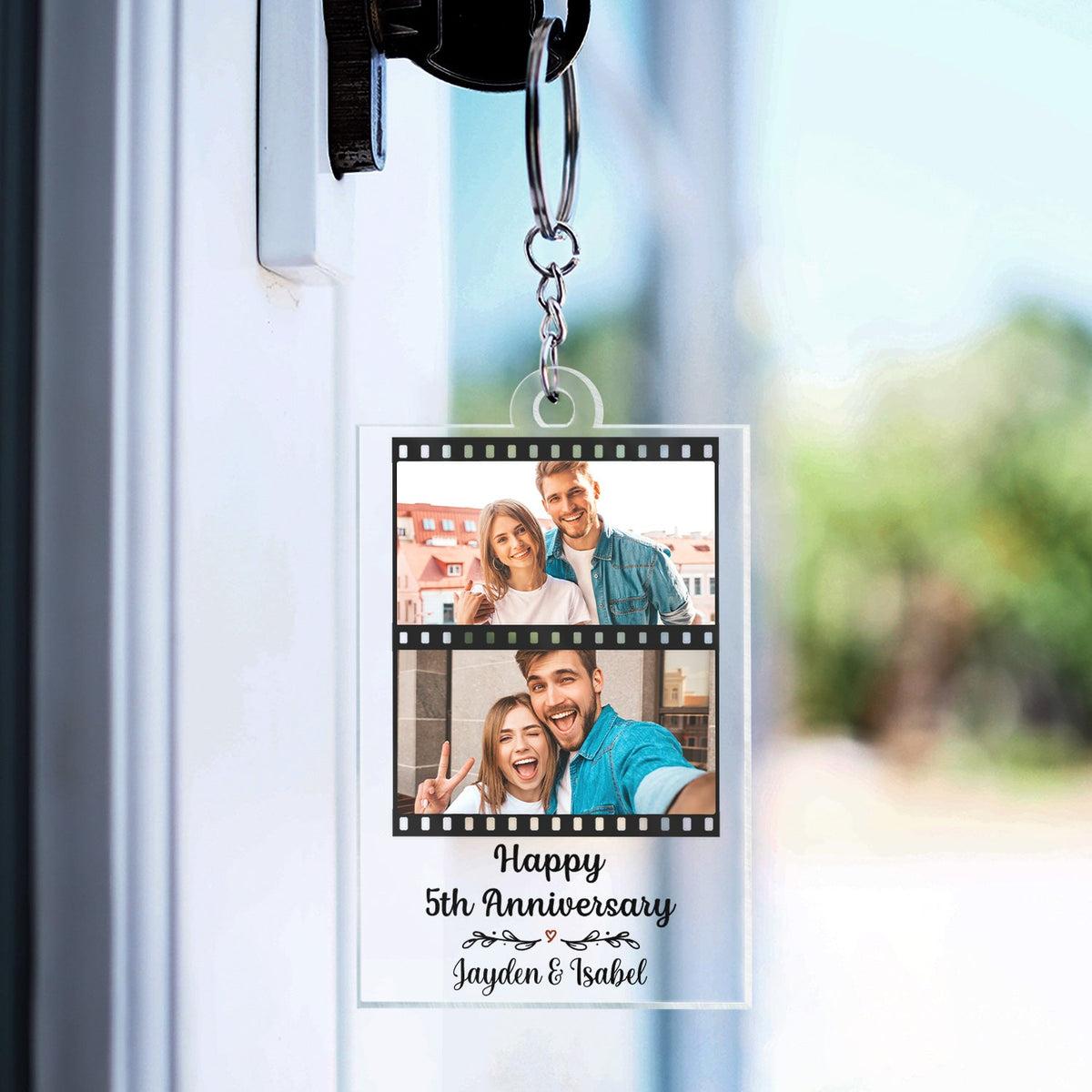 Custom-Made Acrylic Keychain - Sculpted Shape, High-Clarity Film Strip Charm, Personalized Charm Keychain, Boyfriend Gift for Relationship Milestones, Acrylic Keychain Keychains, Custom-Made Keychains 2