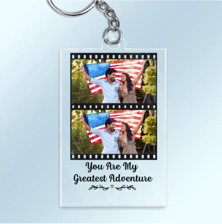 Custom-Made Acrylic Keychain - Sculpted Shape, High-Clarity Film Strip Charm, Personalized Charm Keychain, Boyfriend Gift for Relationship Milestones, Acrylic Keychain Keychains, Custom-Made Keychains 4