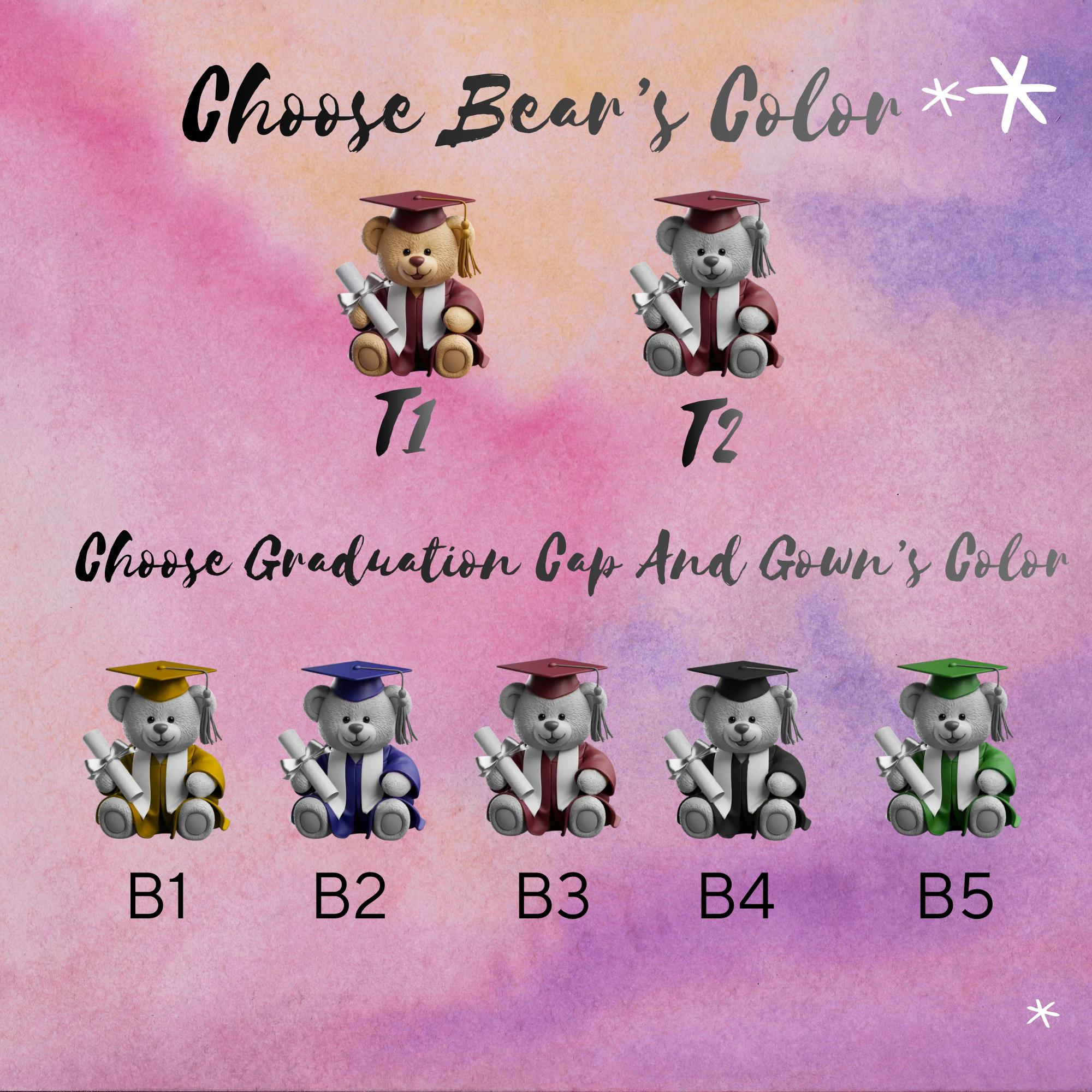 Personalized Graduation Teddy Bear Custom Name Acrylic Keychain For Students Graduates Cute Preppy Keepsake Aesthetic Maroon Clear Acrylic Bag Charm Senior Class Of 2026 Diploma Bear Commemorative Gift Custom School Tag 3