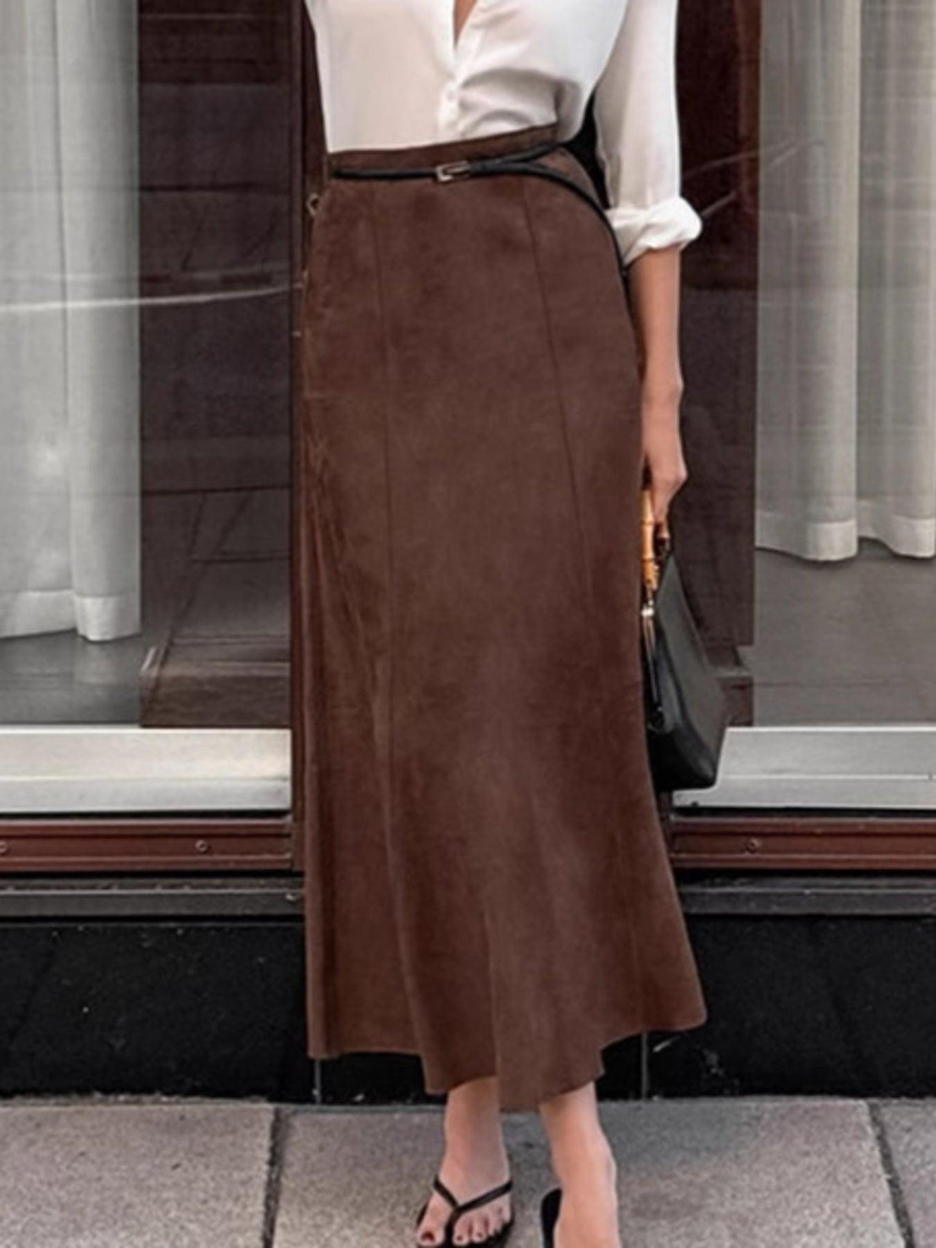 Suede Midi Skirt 2