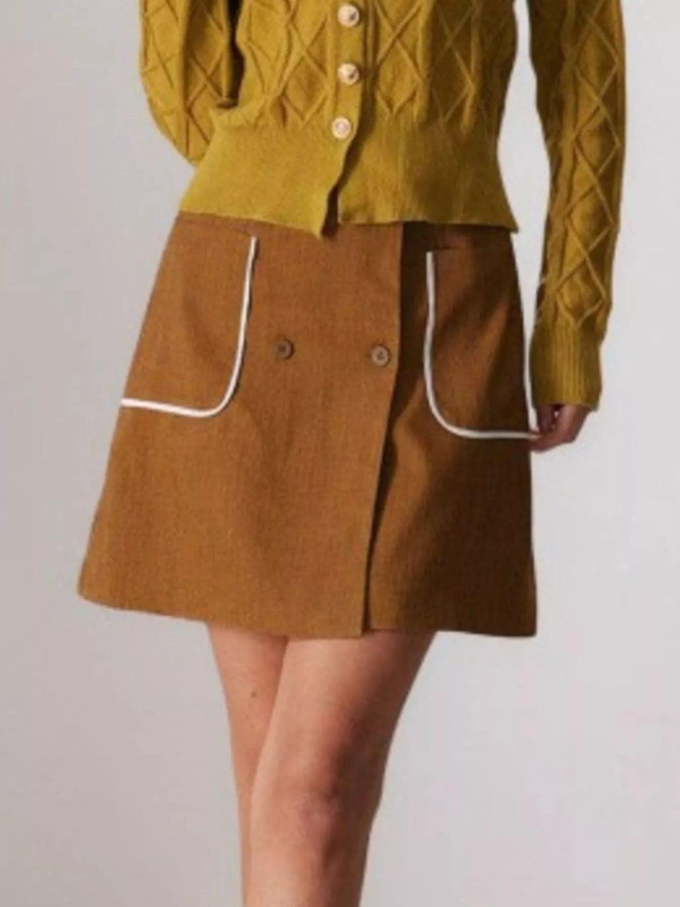 Button-Front Mini Skirt 2