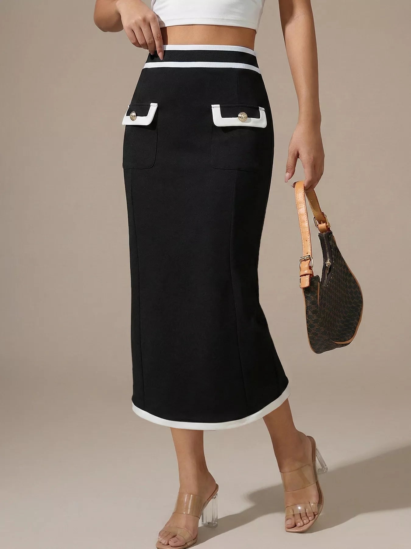 Contrast Trim Skirt 2