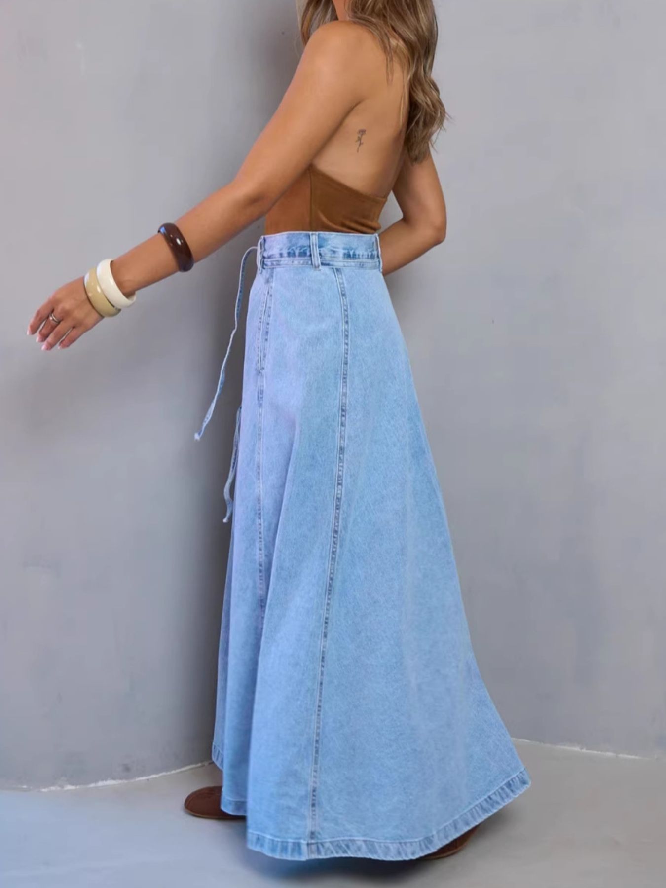 High-Waisted Denim Skirt 2