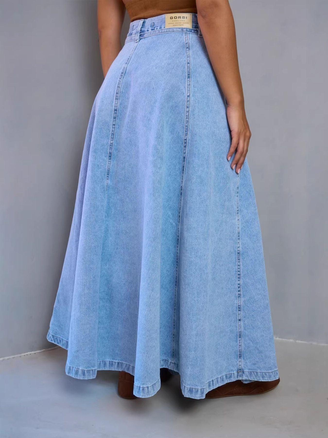 High-Waisted Denim Skirt 4
