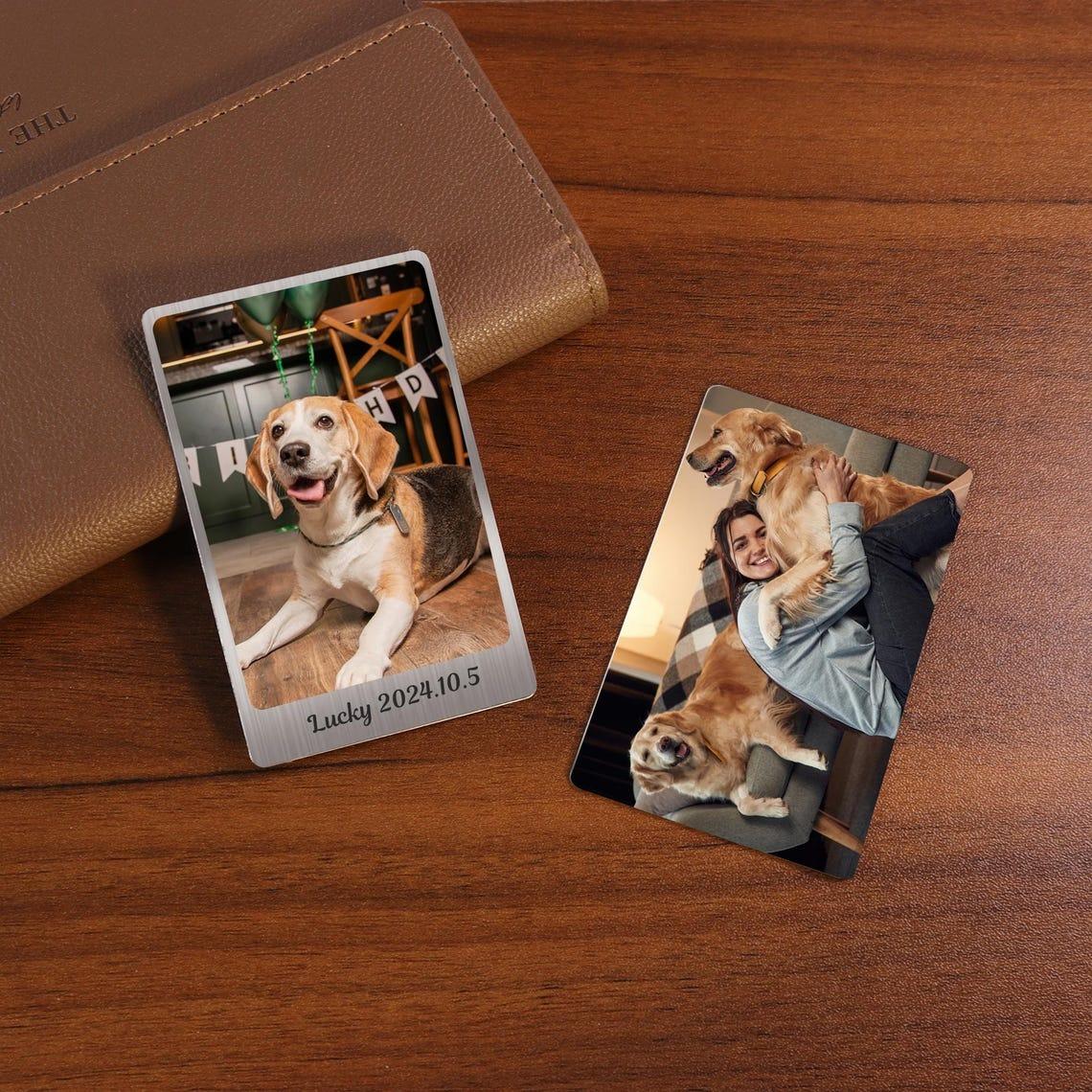 Custom Photo Metal Wallet Insert Card, Personalized Engraved Love Note for Him, Anniversary Gift for Husband Boyfriend, Long Distance Relationship Keepsake, Durable Aluminum Picture Wallet Card