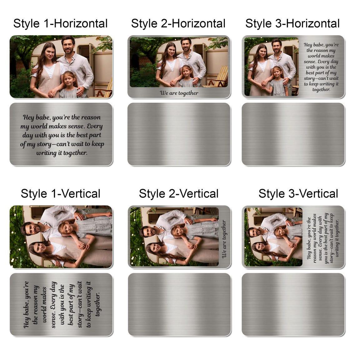 Custom Photo Metal Wallet Insert Card, Personalized Engraved Love Note for Him, Anniversary Gift for Husband Boyfriend, Long Distance Relationship Keepsake, Durable Aluminum Picture Wallet Card 4