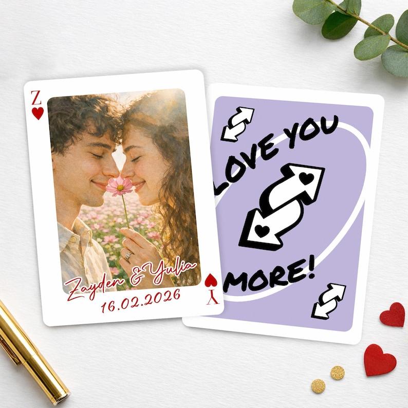 Personalized Metal Wallet Insert Card, Custom I Love You More Uno Reverse Card For Couples, Custom Photo Wallet Card, Anniversary Gift For Boyfriend, Valentine's Day Gift, Love You More Reverse Card, Unique Couple Keepsake tiktokshopspringglowu 3