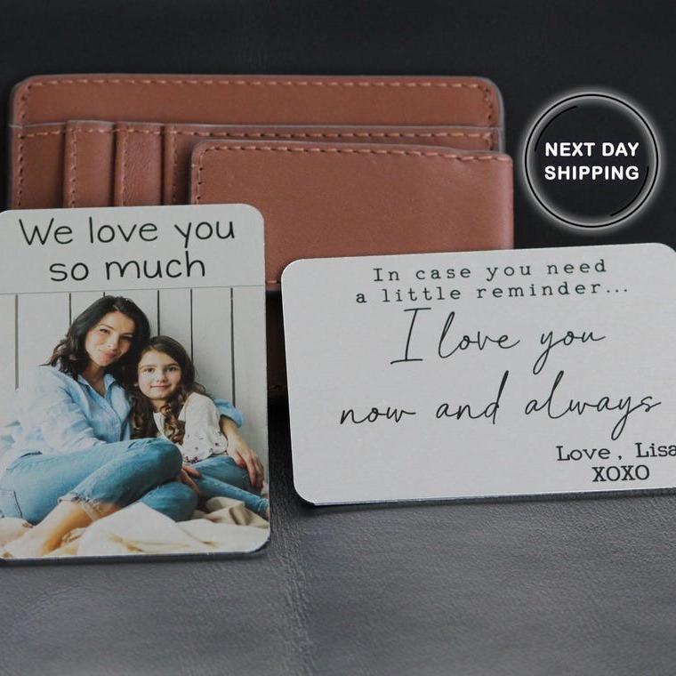 Custom Photo Calendar Aluminum Card - 3.4x2.14" Credit-Size, Full-Print Gloss Finish Metal Wallet Insert, Personalized Anniversary Gift for Him, Durable Office Stationery Note 4