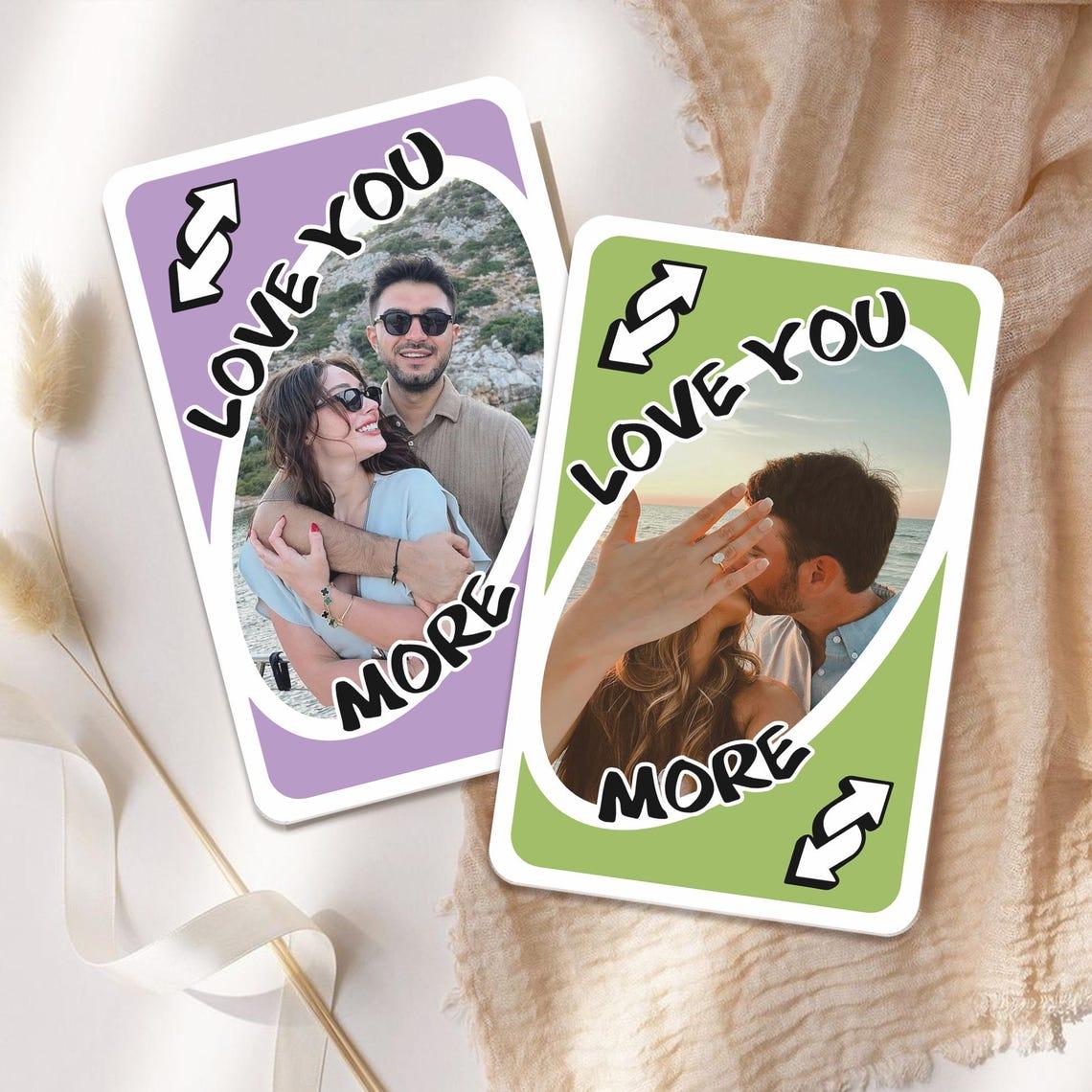 Custom Uno Reverse Love You More Wallet Card, Photo Wallet Insert For Couple, Anniversary Gift For Boyfriend Girlfriend, Valentine Gift For Him Her, 4