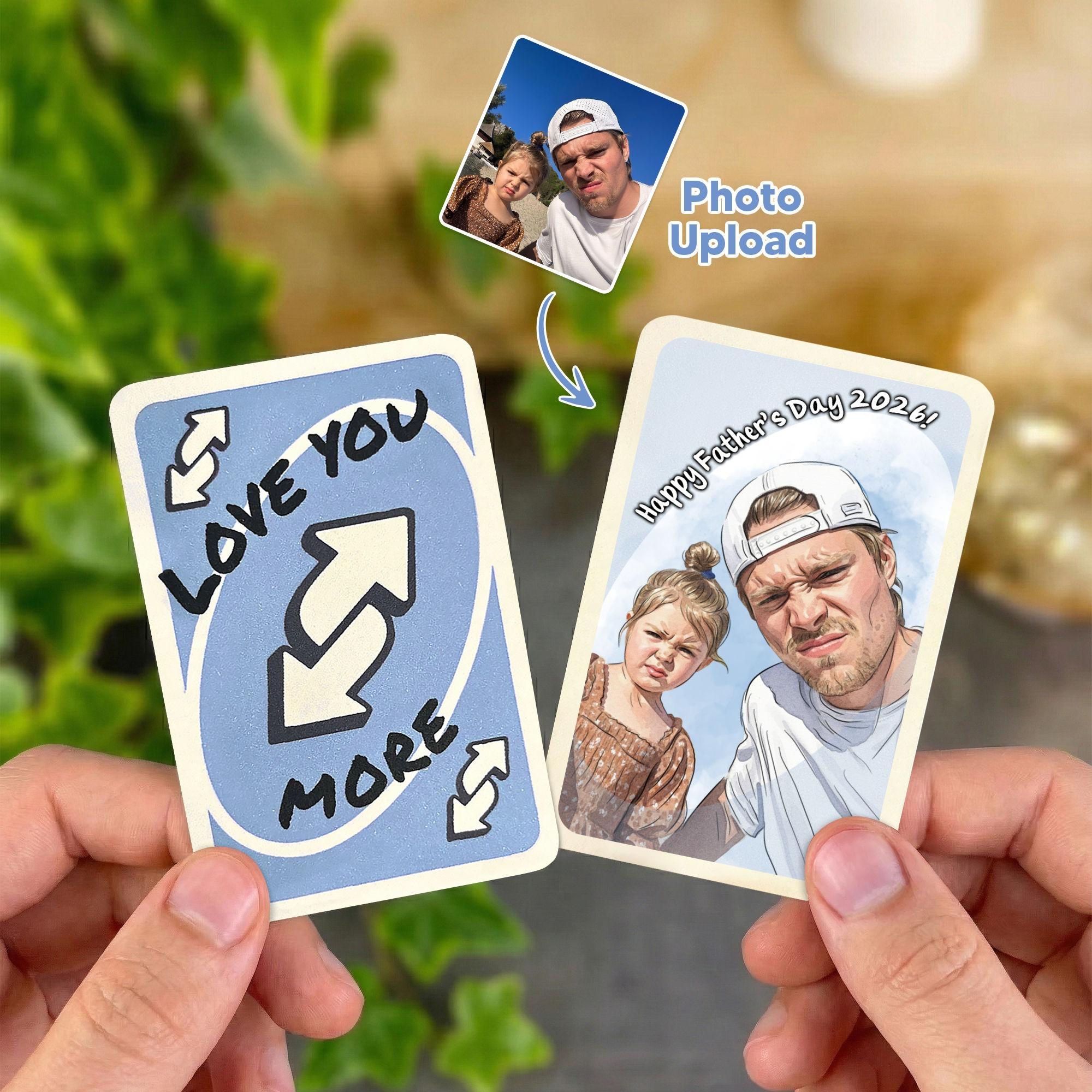 Custom Personalized Uno Card, Funny Reverse Card Parody Photo Plaque, Love You More Desk Decor, Miniature Easel Portrait Art, Custom Memory Card Display 2