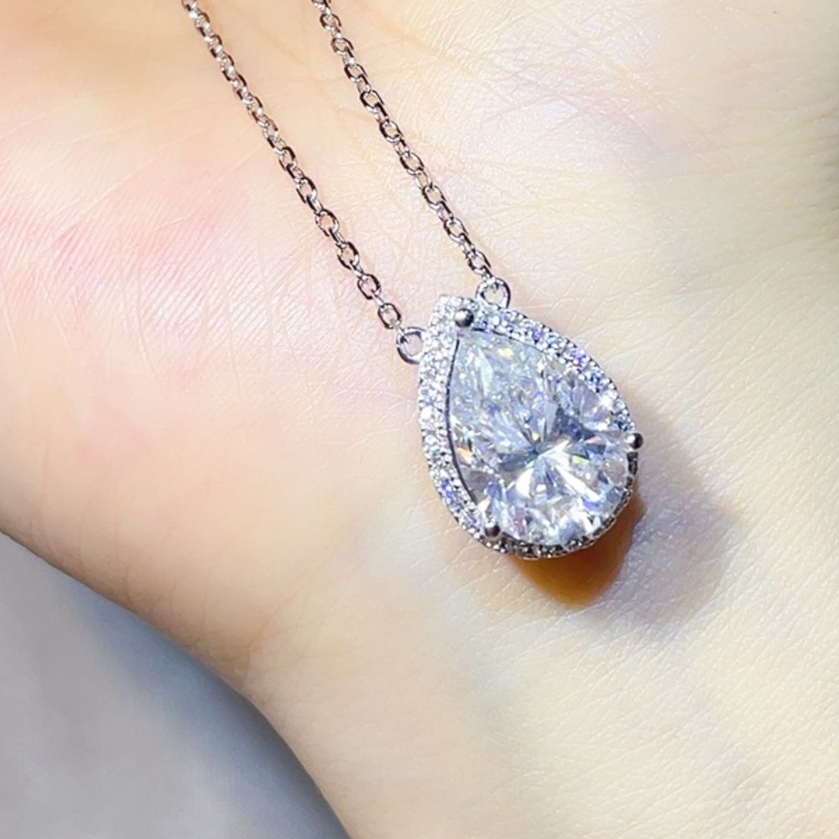 5 Carat 925 Sterling Silver Moissanite Pendant Necklace 3