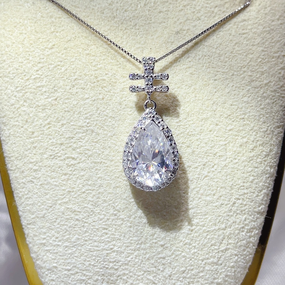3 Carat 925 Sterling Silver Moissanite Pendant Necklace 2