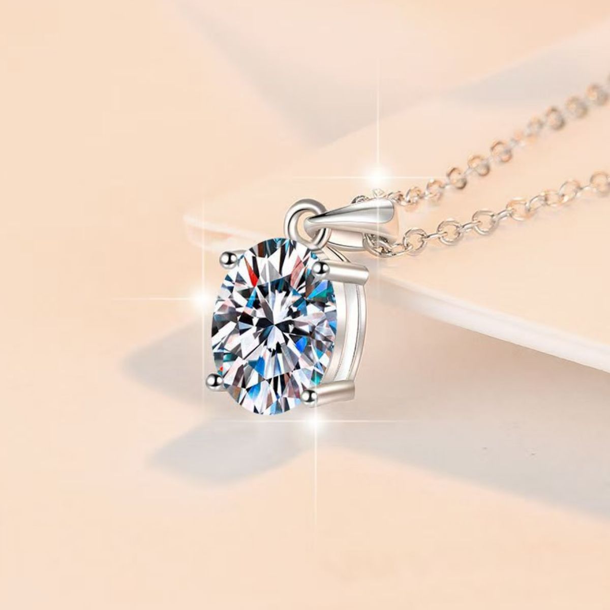 2 Carat Moissanite 925 Sterling Silver Necklace 3