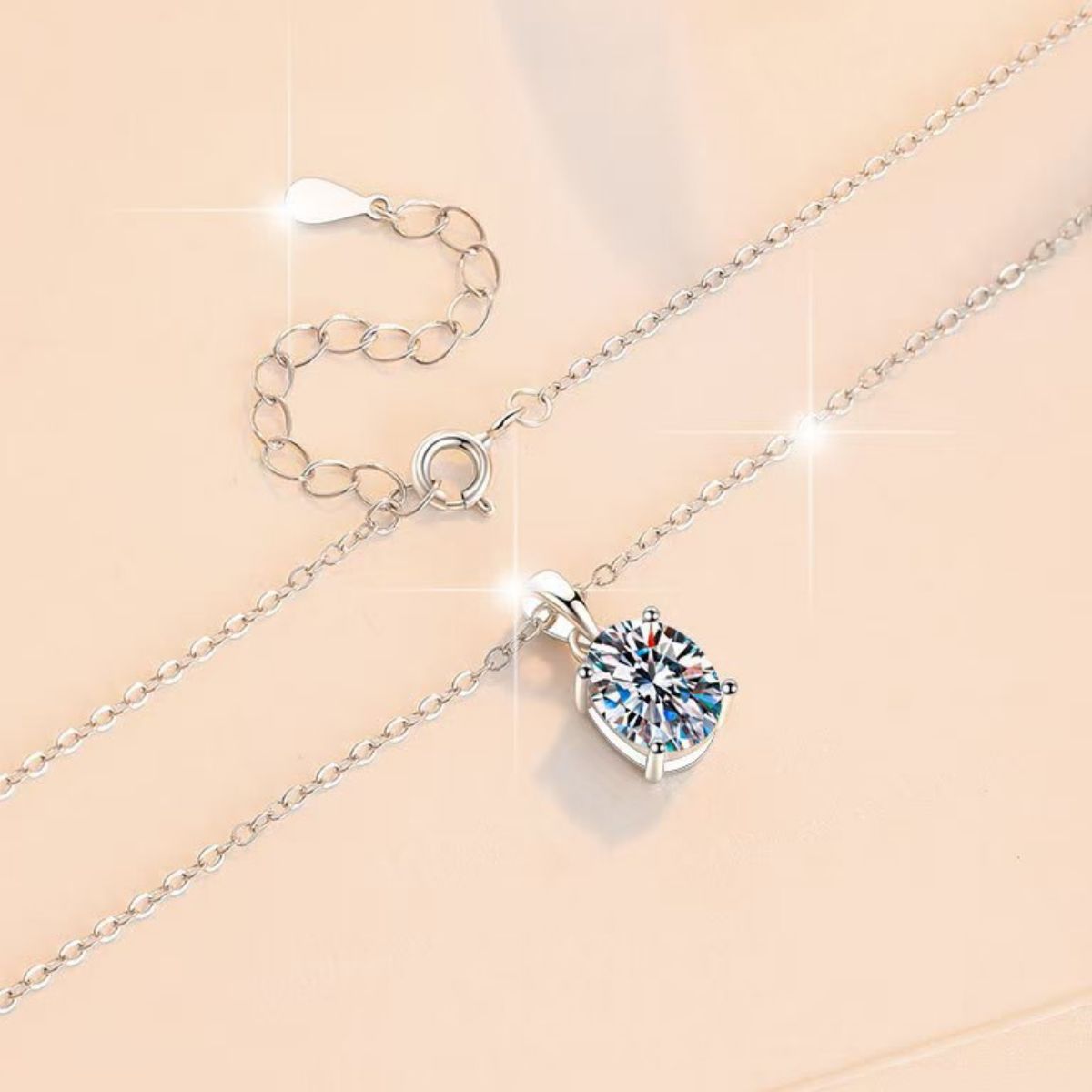 2 Carat Moissanite 925 Sterling Silver Necklace 2