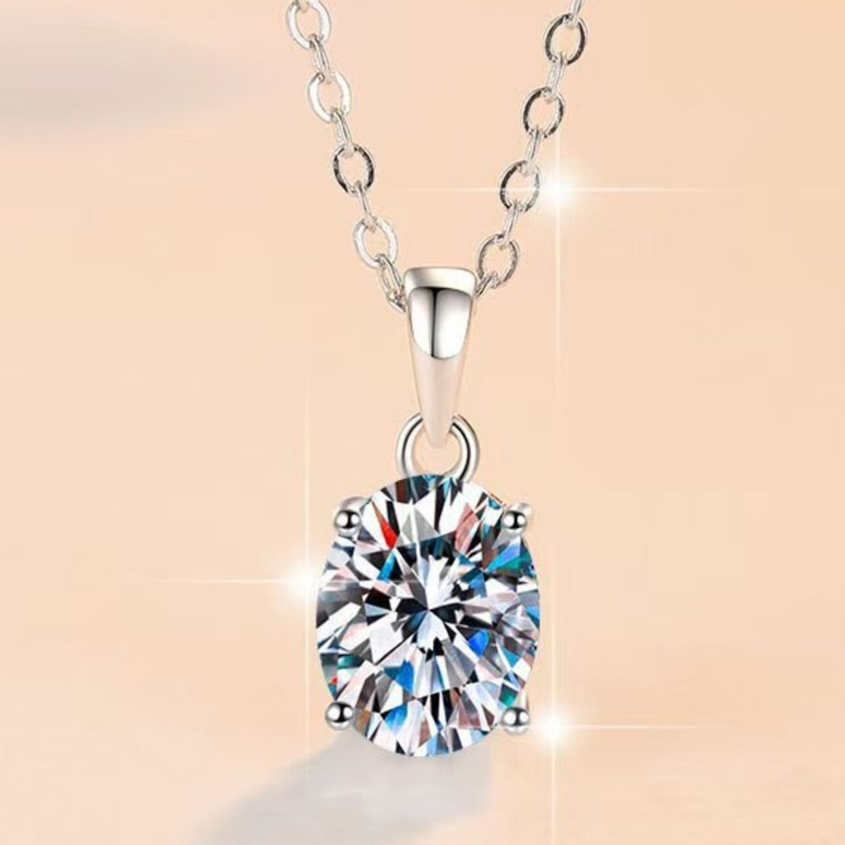 2 Carat Moissanite 925 Sterling Silver Necklace 4