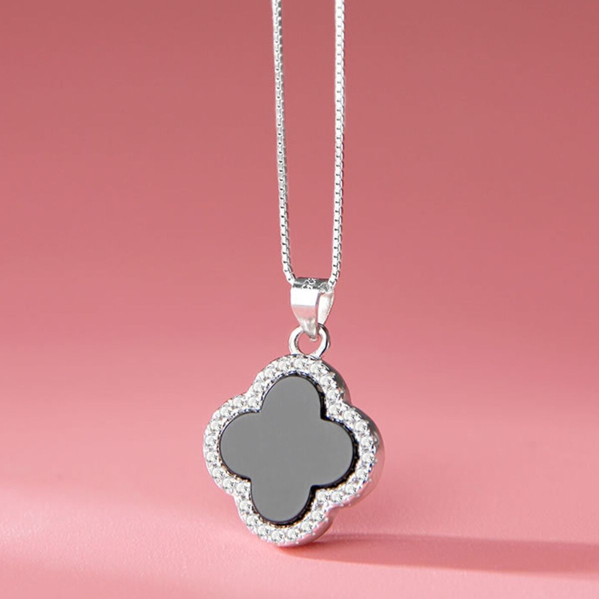 925 Sterling Silver Clover Pendant Necklace 2