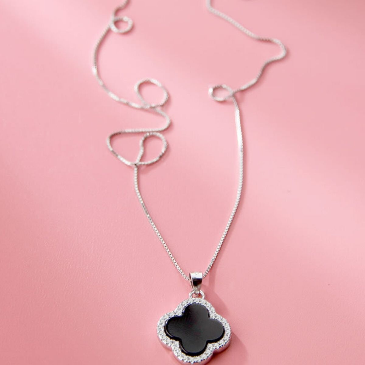 925 Sterling Silver Clover Pendant Necklace 4