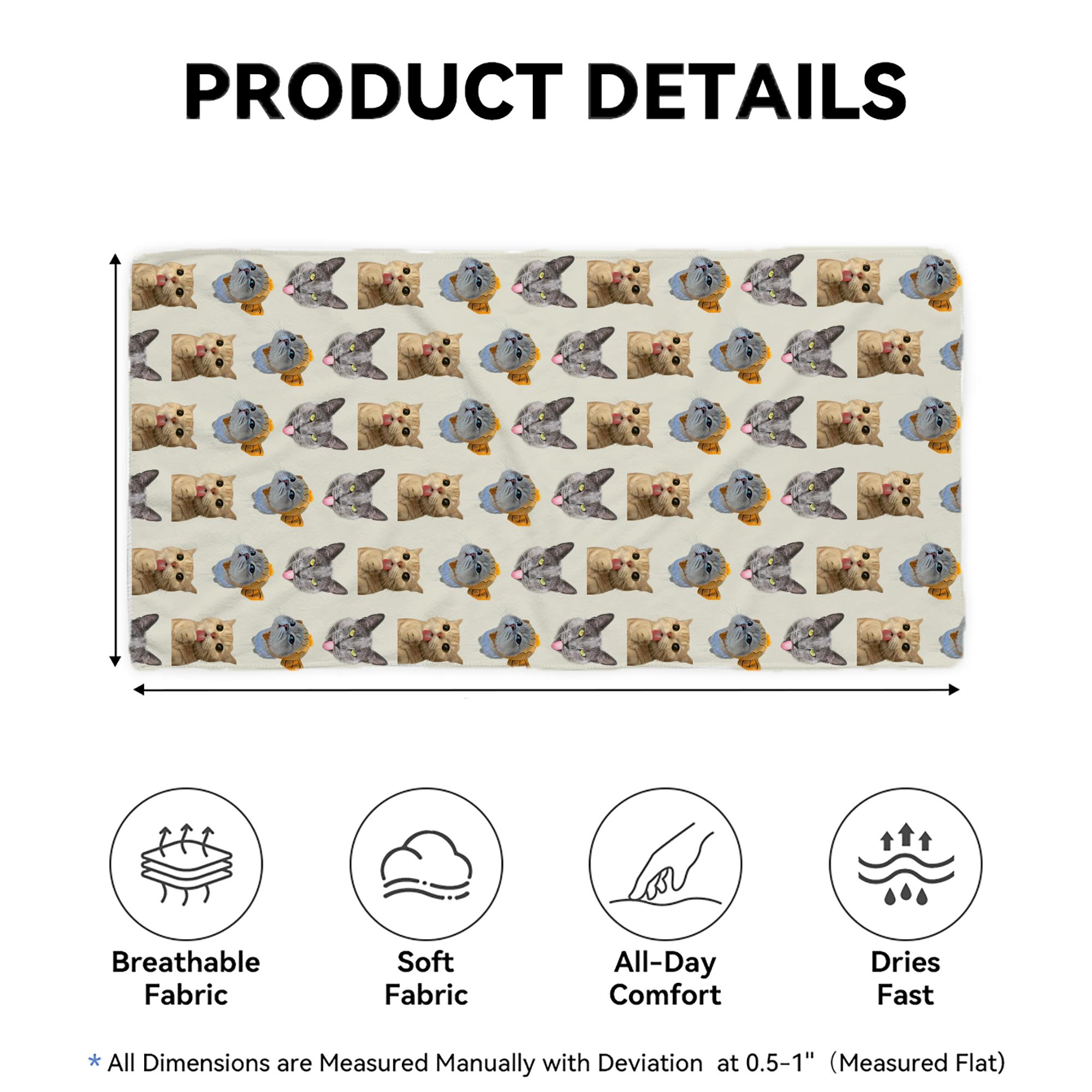 Custom Pet Face Pattern Beach Towel For Dog Moms Preppy Aesthetic Sage Green Microfiber Personalized Puppy Portrait Pool Blanket Summer Vacation Essentials Funny Personalized Gift For Animal Lovers Custom Pet Patern Beach Towel 4
