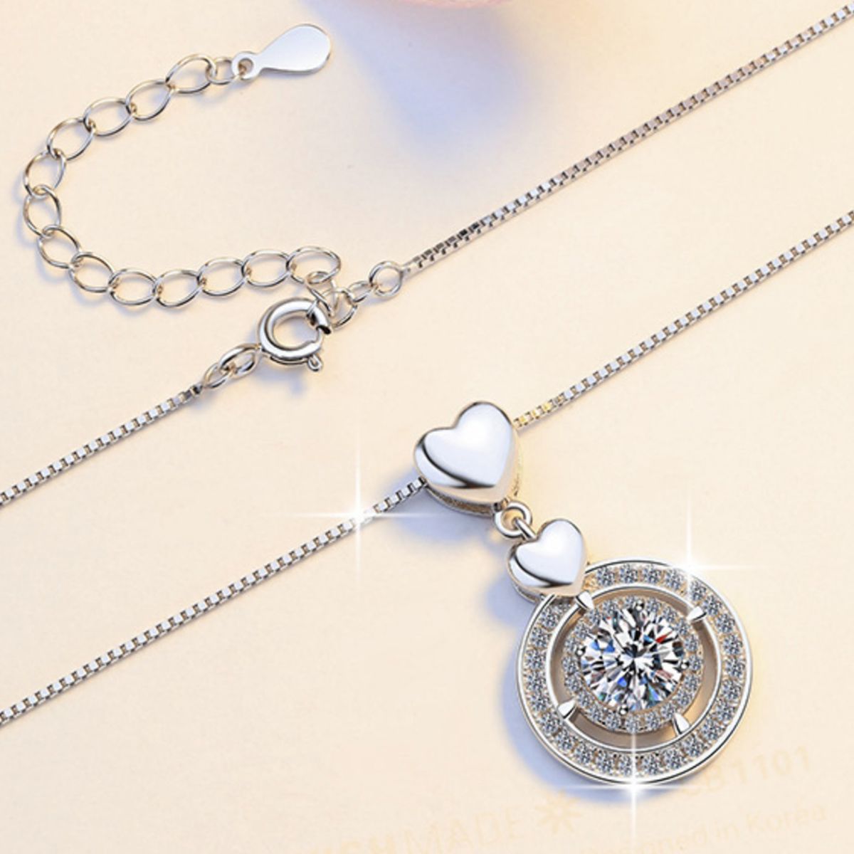 2 Carat Moissanite 925 Sterling Silver Pendant Necklace 2