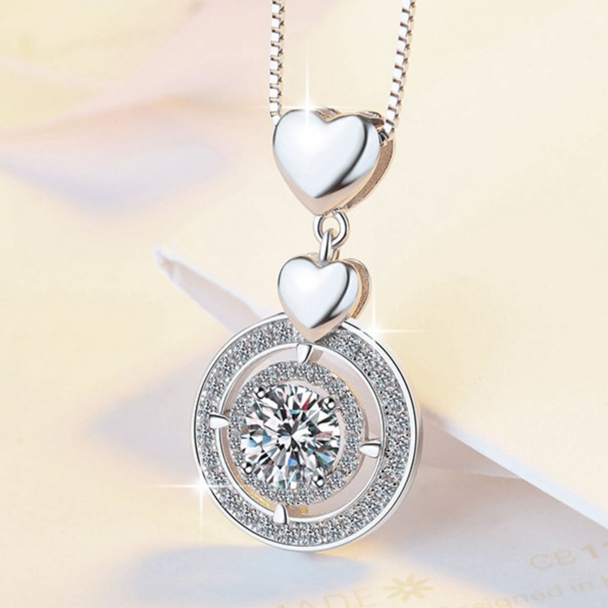 2 Carat Moissanite 925 Sterling Silver Pendant Necklace 3