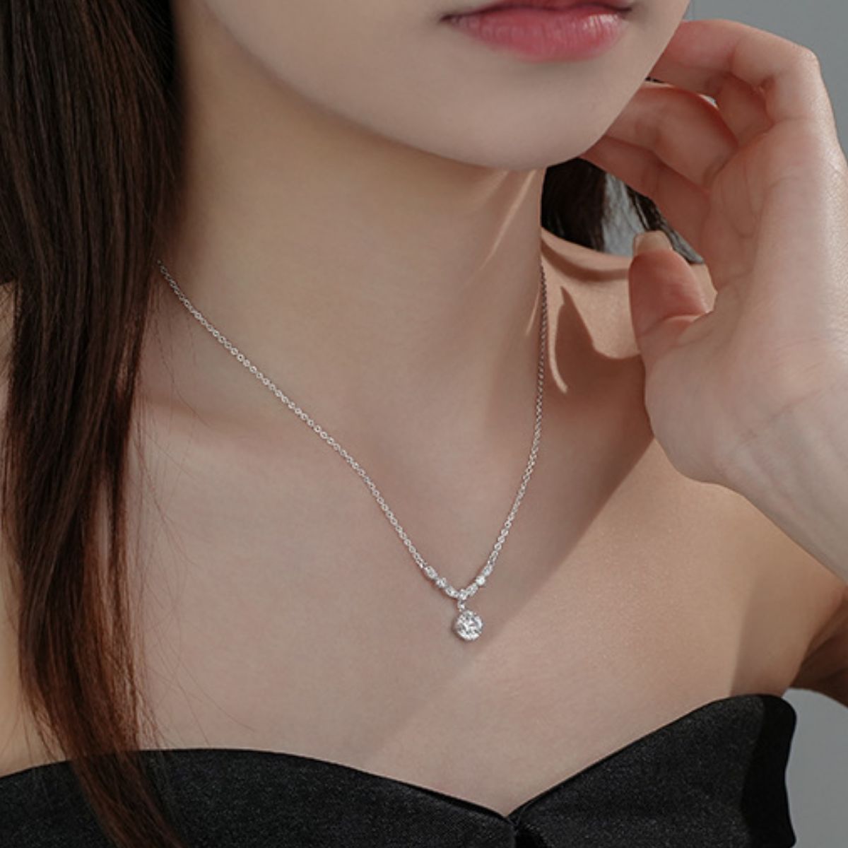 925 Sterling Silver Zircon Pendant Necklace 2